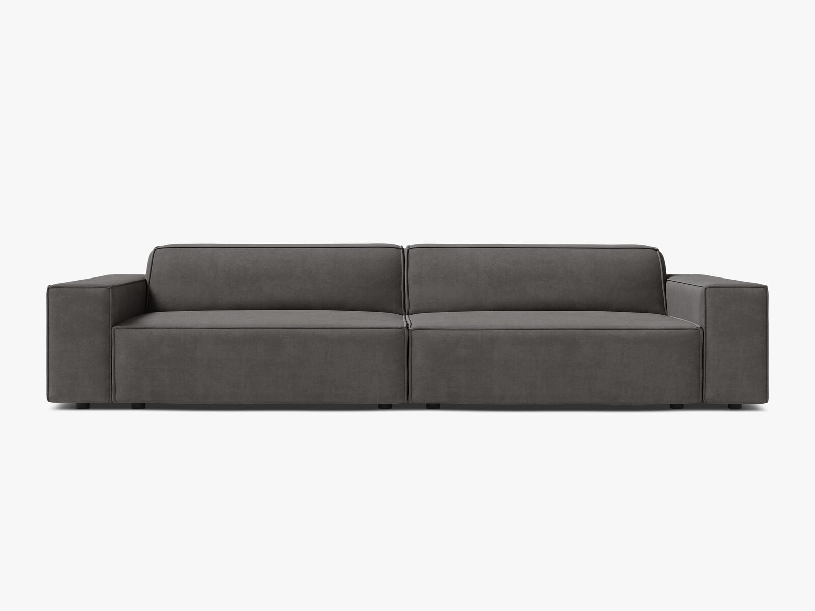 Micadoni Sofa Jodie 4-Sitzer Samt Bluvel Hellgrau