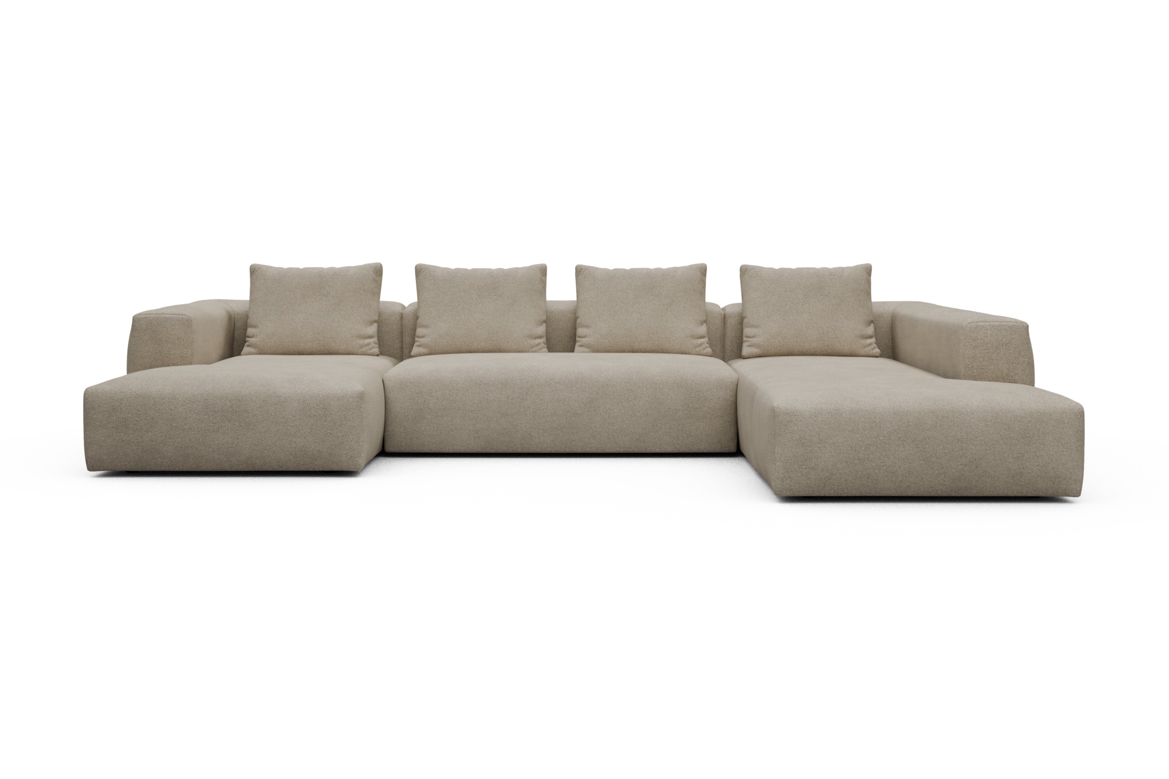 Skandi Home Wohnlandschaft Fred Relax-Ecke rechts mit 2-Sitzer und Chaiselongue links Boucle-Belge moebelfaktor