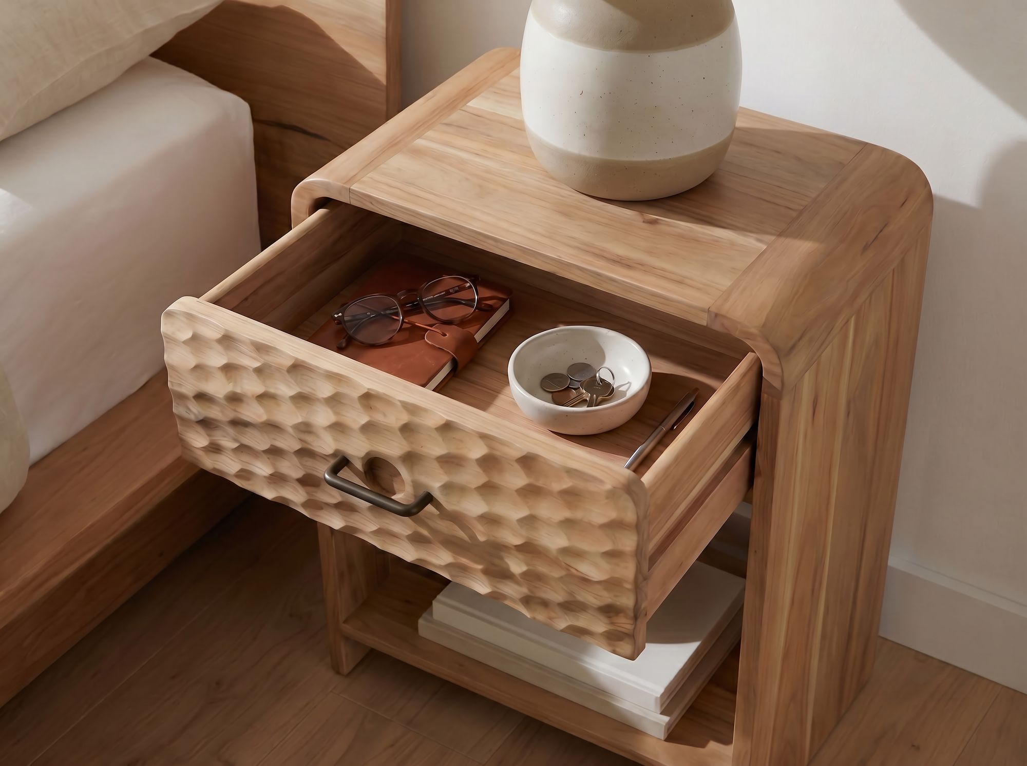 Nachttisch Uskedal Mango Massivholz Braun 40 × 29,5 × 54 cm