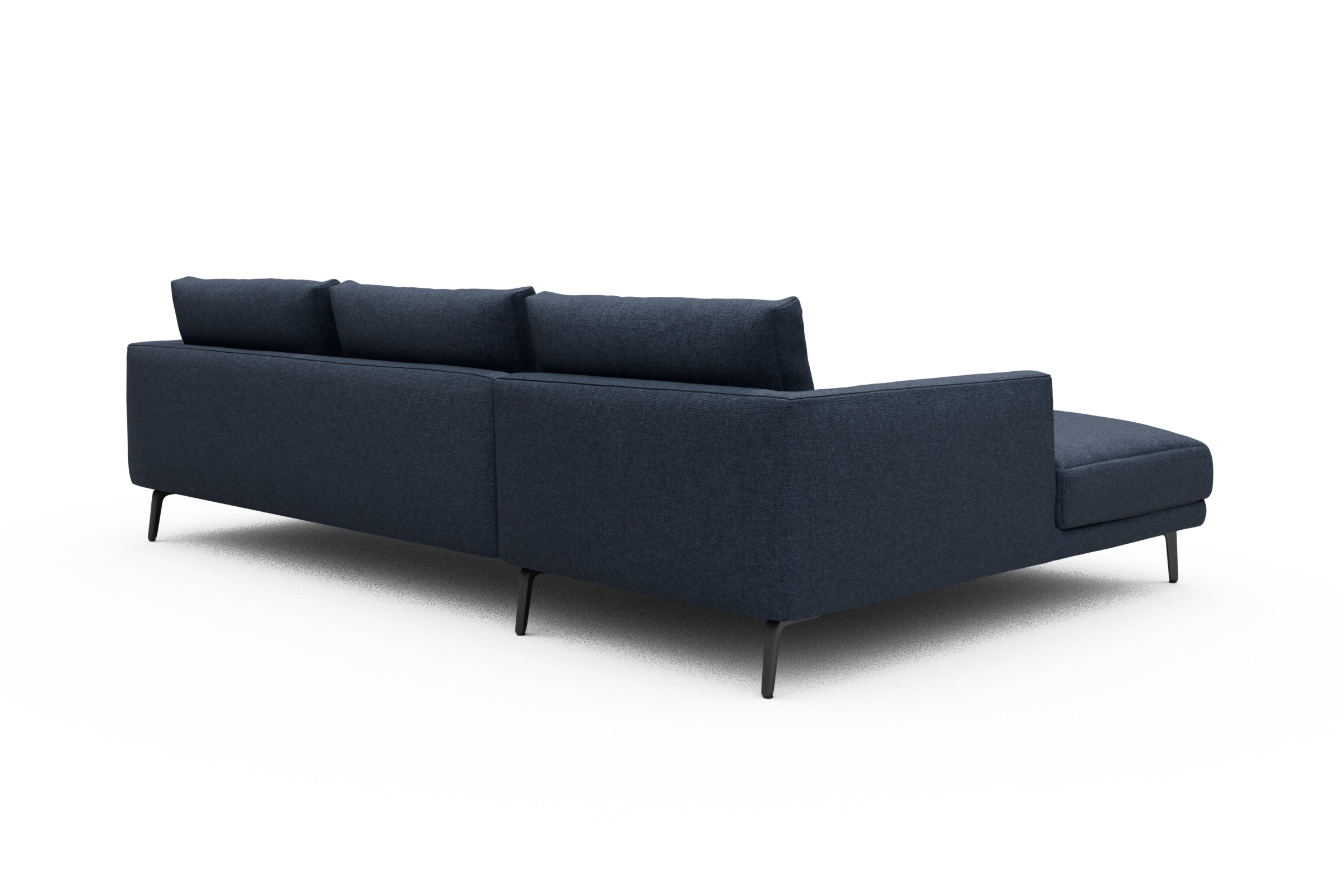 Ecksofa Karl Chaiselongue links mit 2,5-Sitzer Sama-Deep-Blue