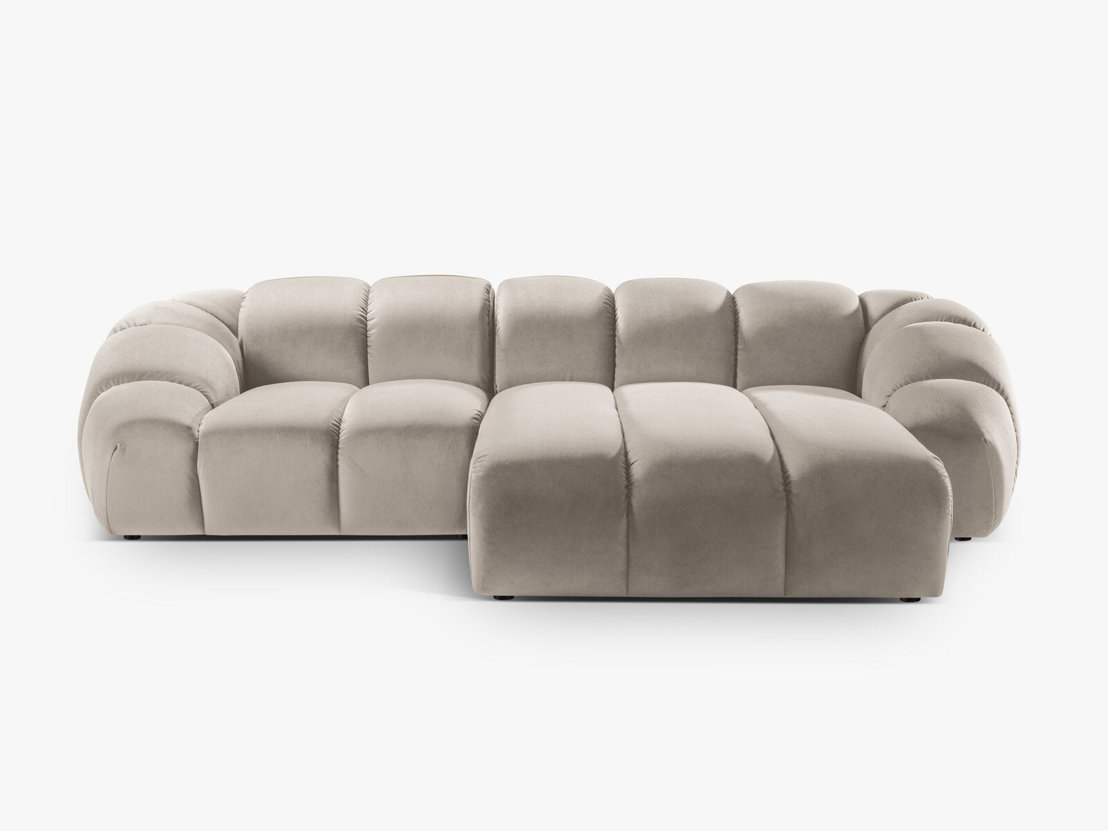 Micadoni Ecksofa Diana 3-Sitzer Rechts Samt Beige