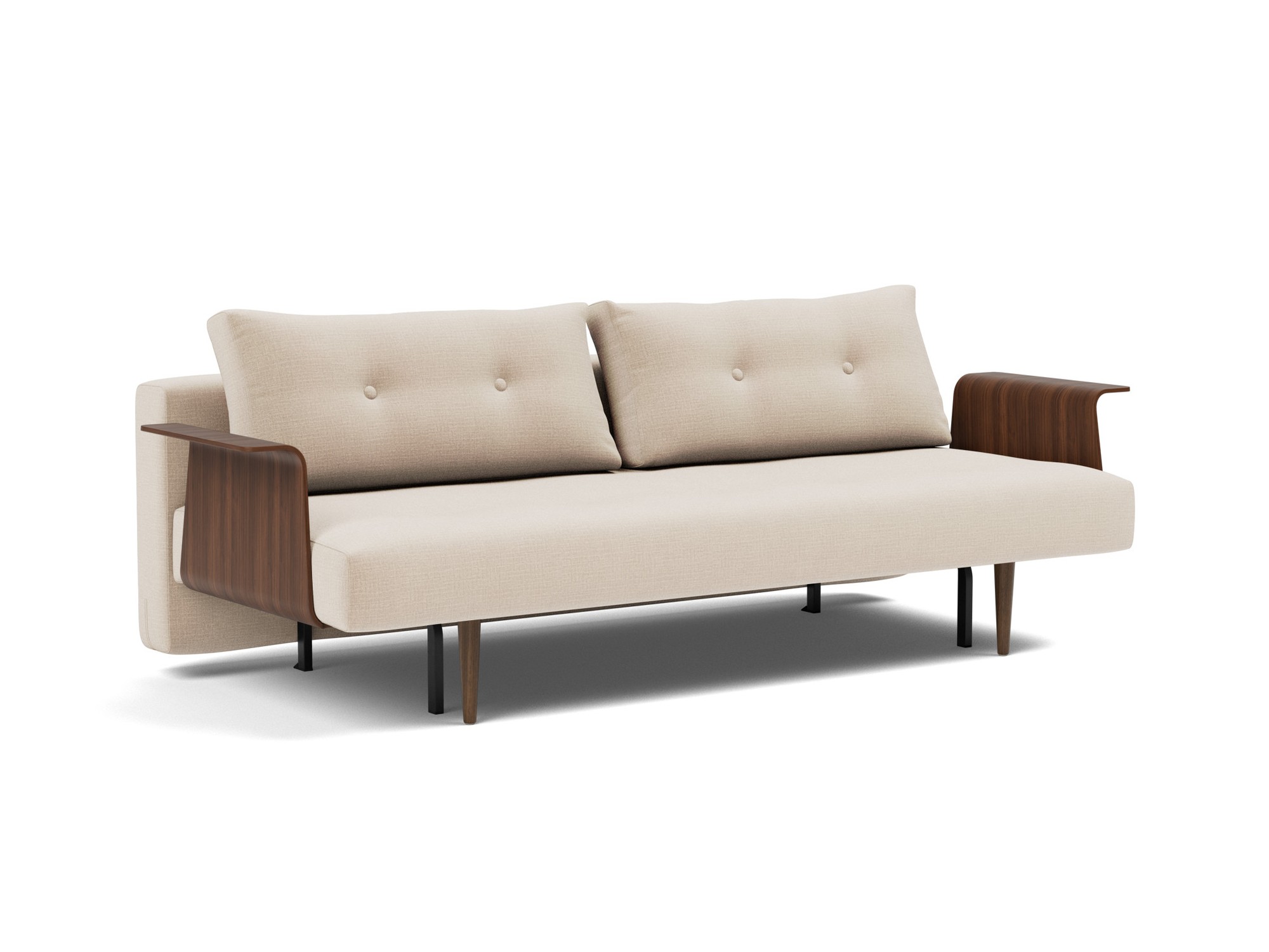 Schlafsofa Recast mit Armlehnen Chenille Esina 410-Almond-Beige