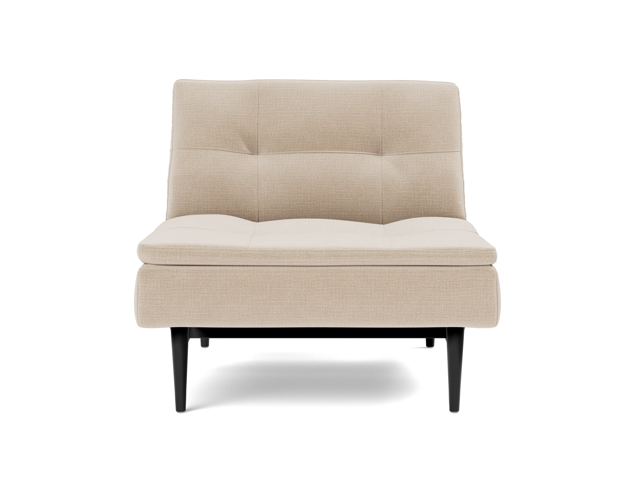 Sessel Dublexo Chenille Esina 410-Almond-Beige Beine Styletto Eiche schwarz