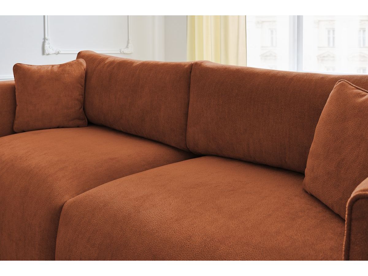Bobochic Ezechiel Schlafsofa 3-Sitzer mit Bettkasten Stoff Rot