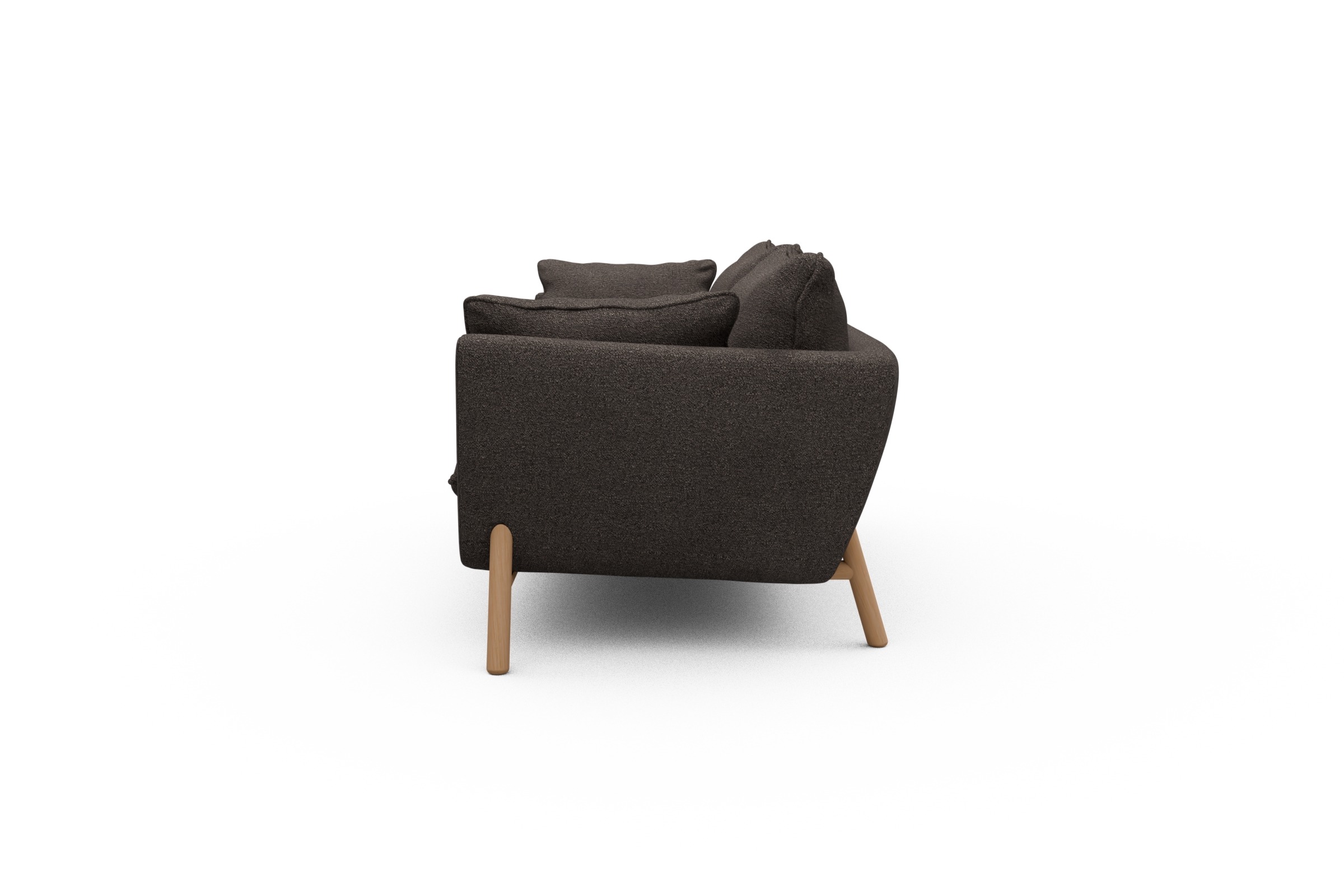 Sofa Emil PREMIUM 2-Sitzer Beinfarbe Eiche Natur Boucle-Taupe