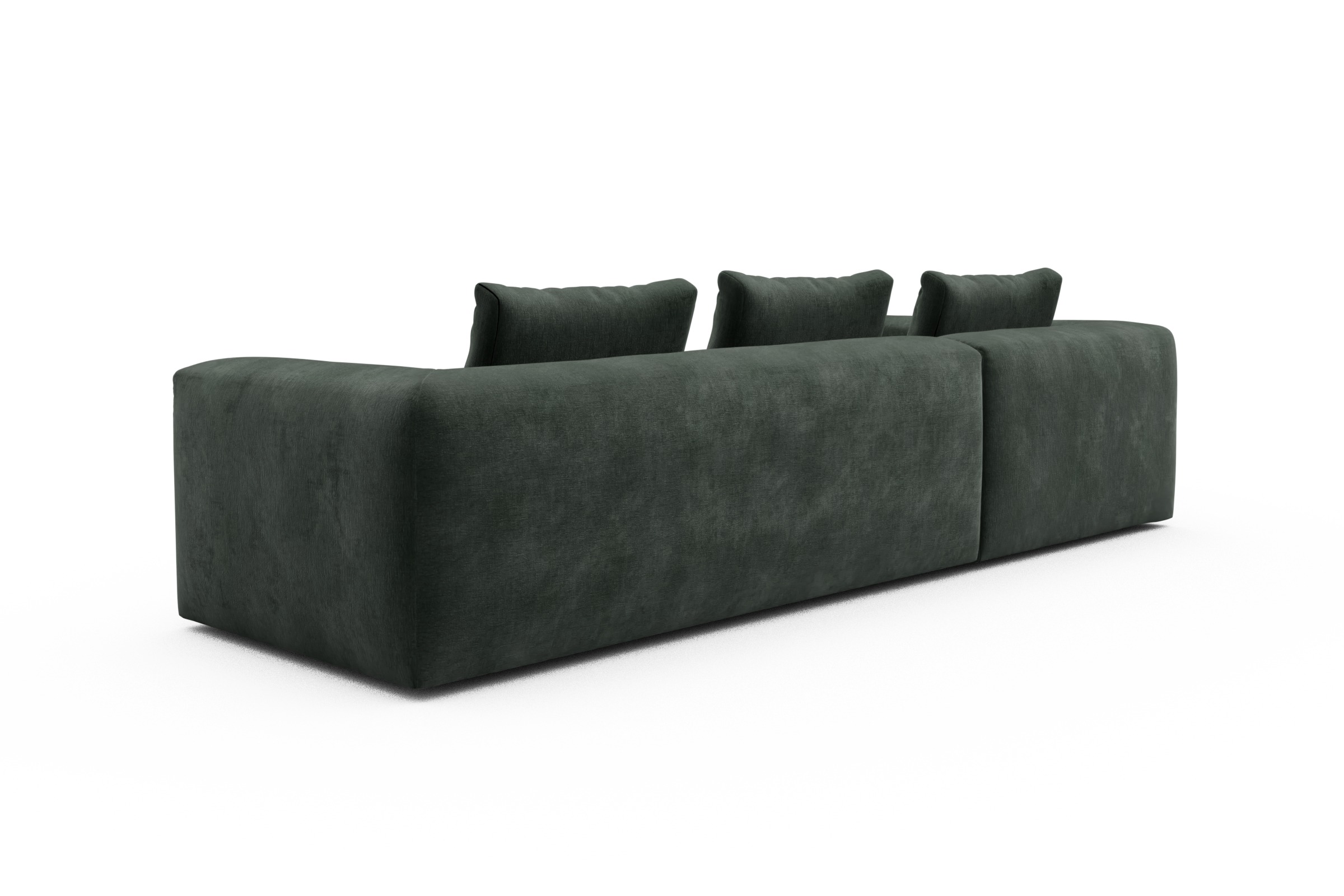 Ecksofa Fred Relax-Ecke links mit 2,5-Sitzer Smooth-Laurel-Green