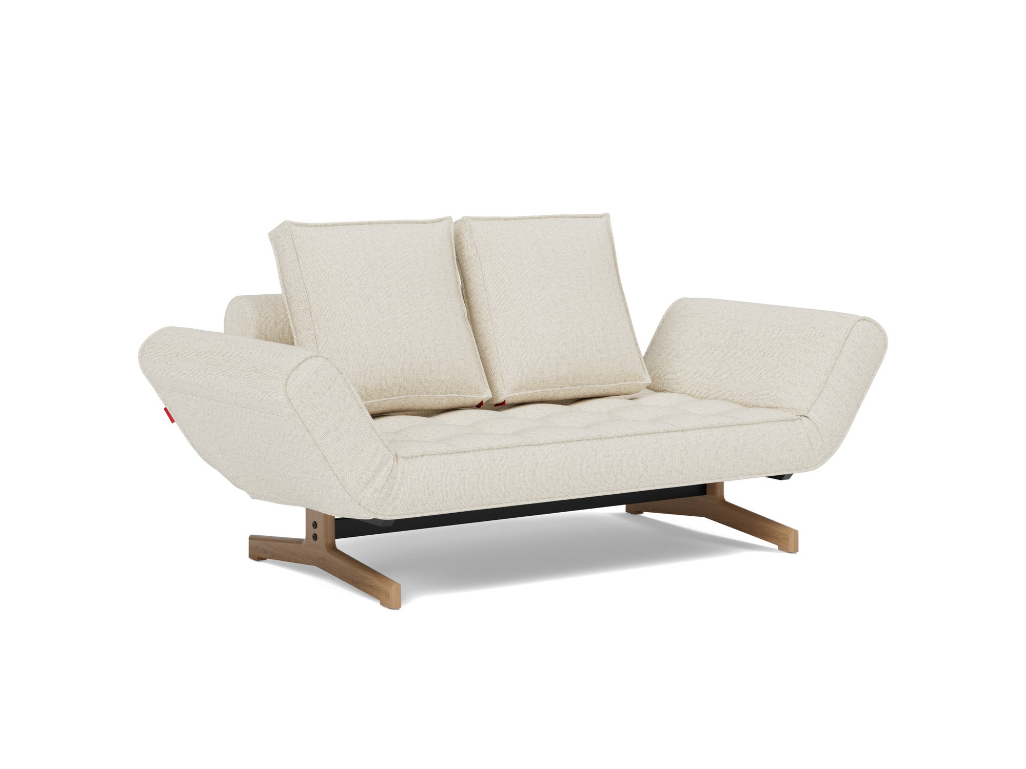 Tagesbett Ghia Boucle Skandi 531-Off-White Beine Eiche