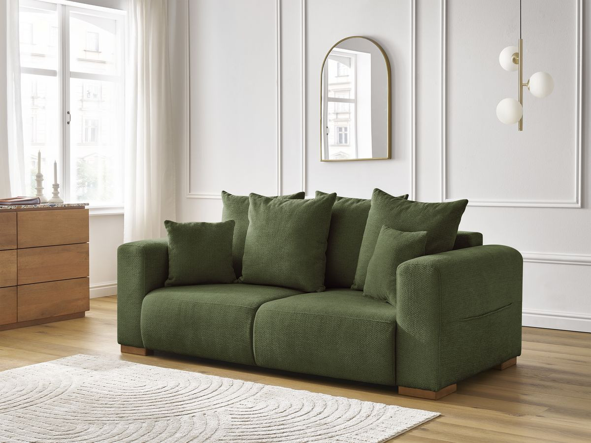 Bobochic Sidonie Sofa 2-Sitzer Melange-Stoff Grün