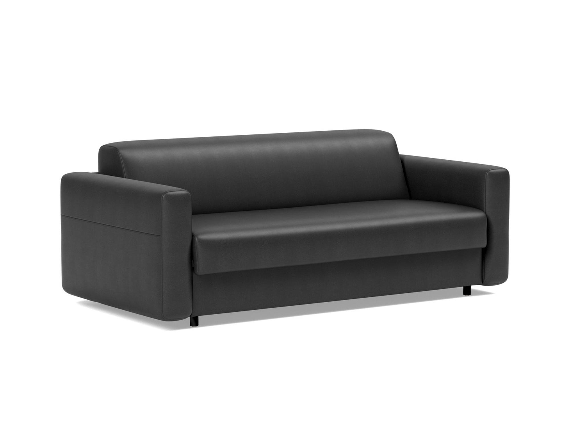 Schlafsofa Killian mit Memory-Matratze 140 Lederoptik Faunal 550-Black