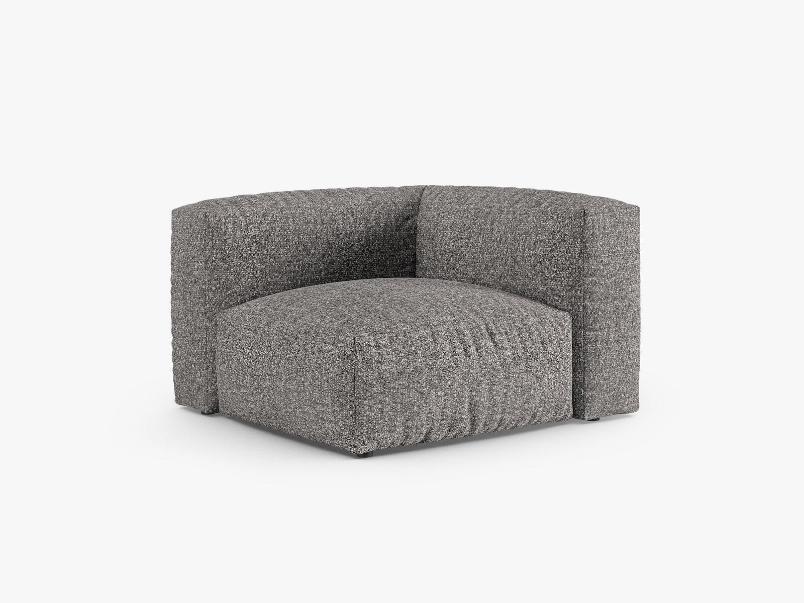 Micadoni symmetrisches Eckmodul Martina 1-Sitzer 90cm Sitztiefe Boucle Monet Graphit