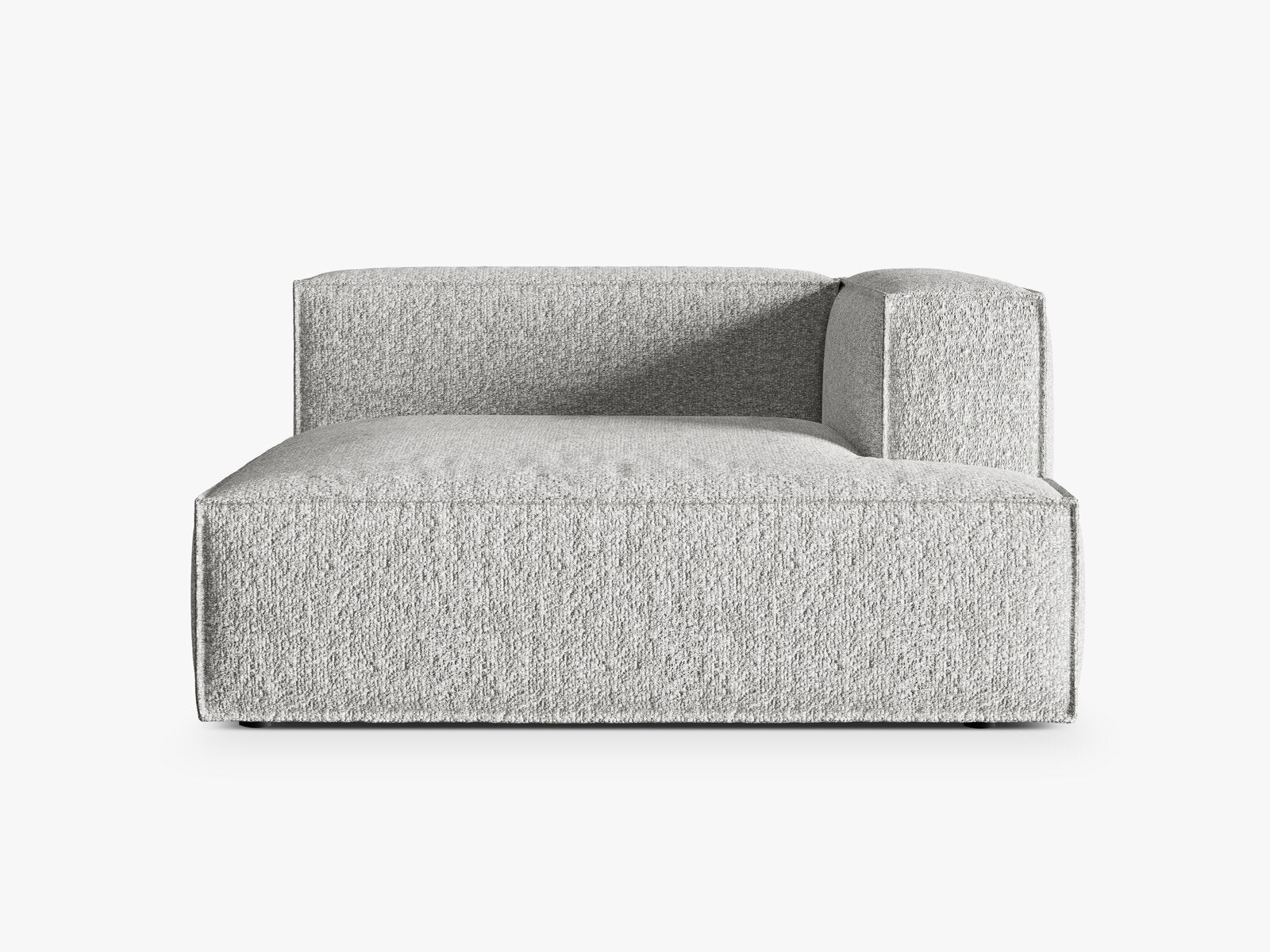 Micadoni Recamiere Nuria Groß 1-Sitzer Rechts Boucle Silber