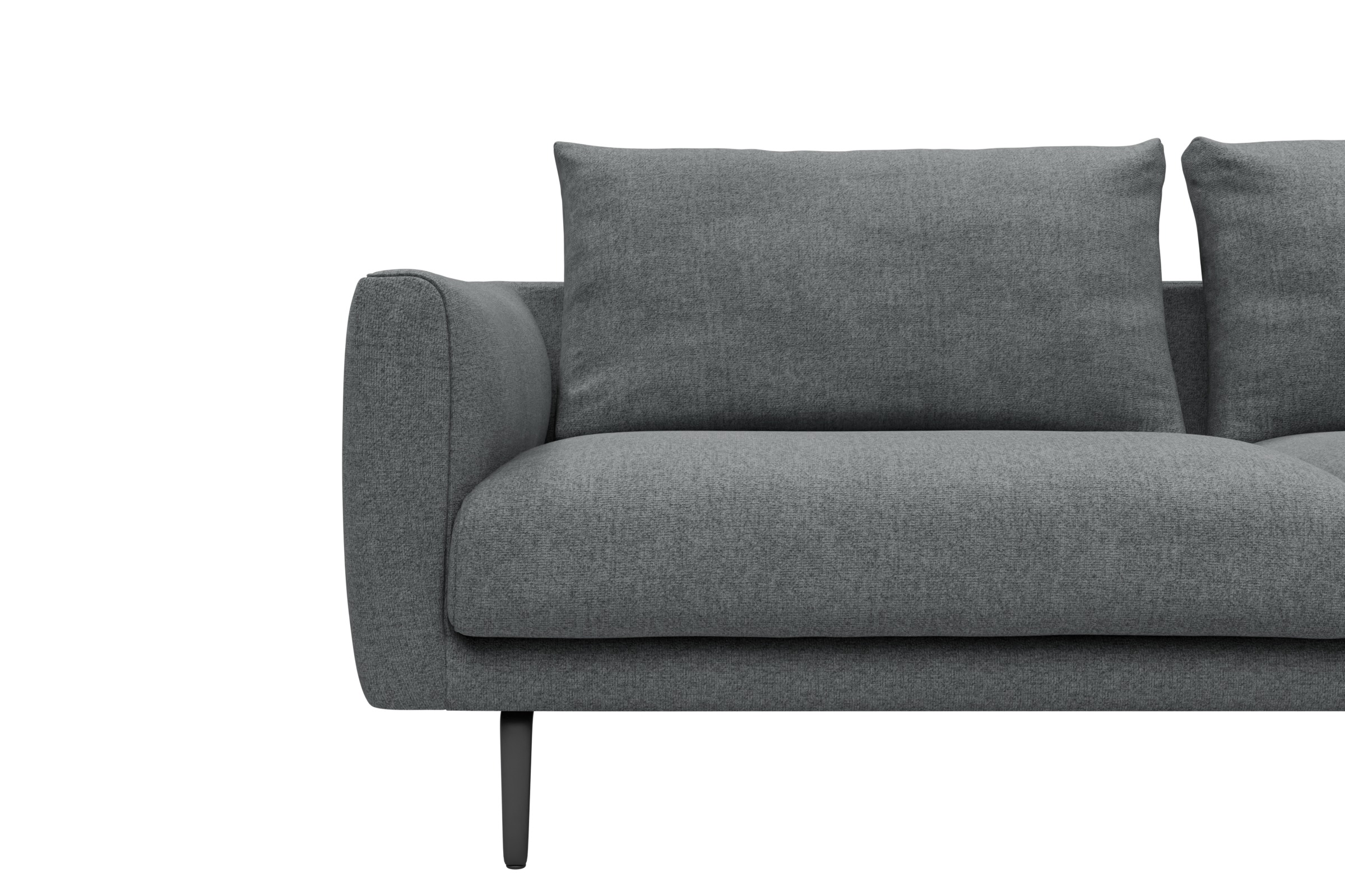 Ecksofa Karl Chaiselongue rechts mit 2,5-Sitzer Casone-Gravel-Grey