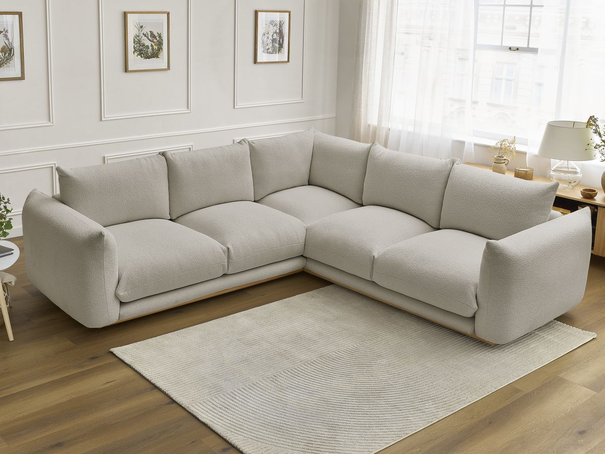 Bobochic Ernest Ecksofa Bouclé-Stoff Taupe