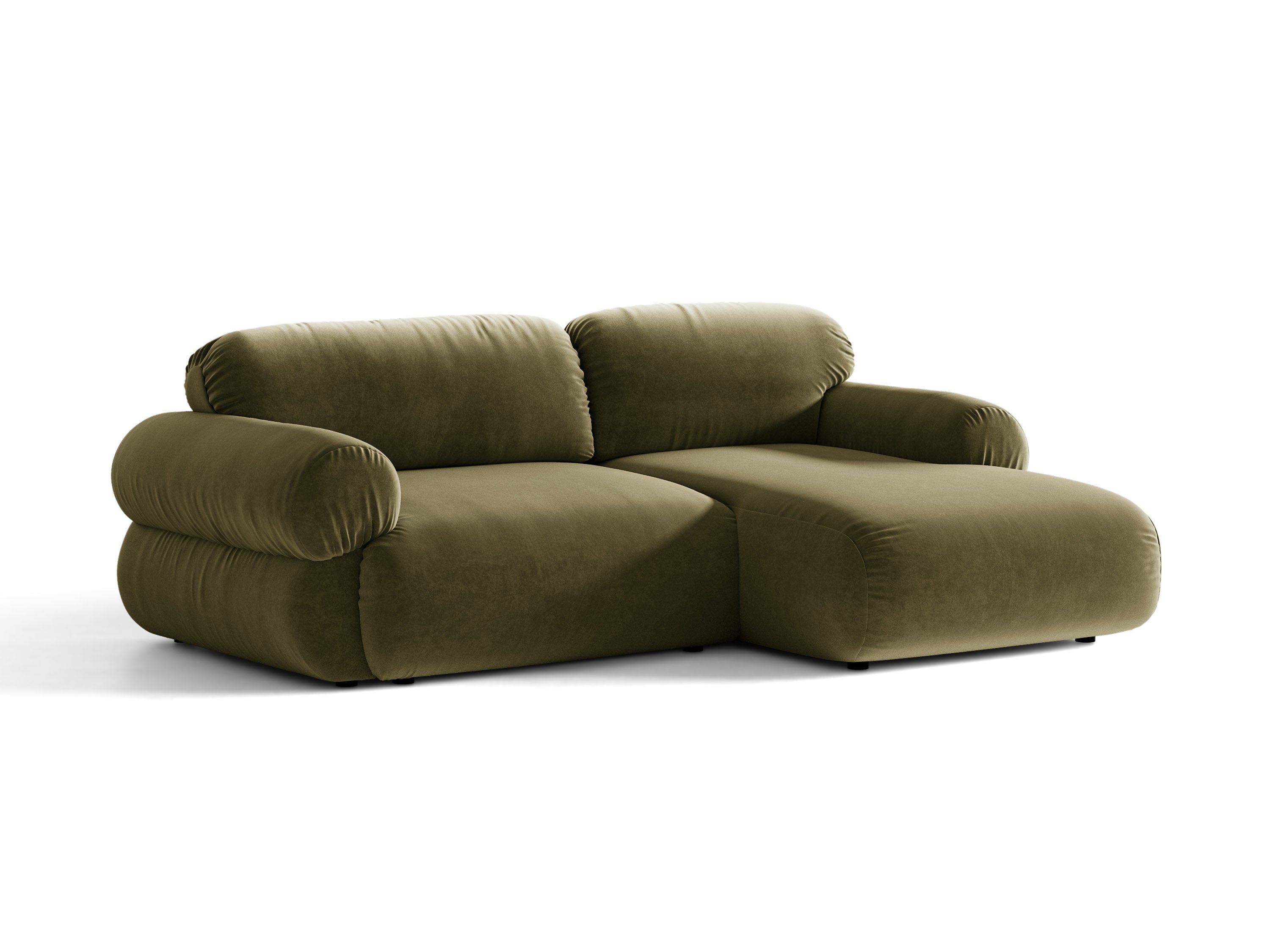 Micadoni Ophelia Ecksofa 4-Sitzer Rechts Samt Salvador Grün
