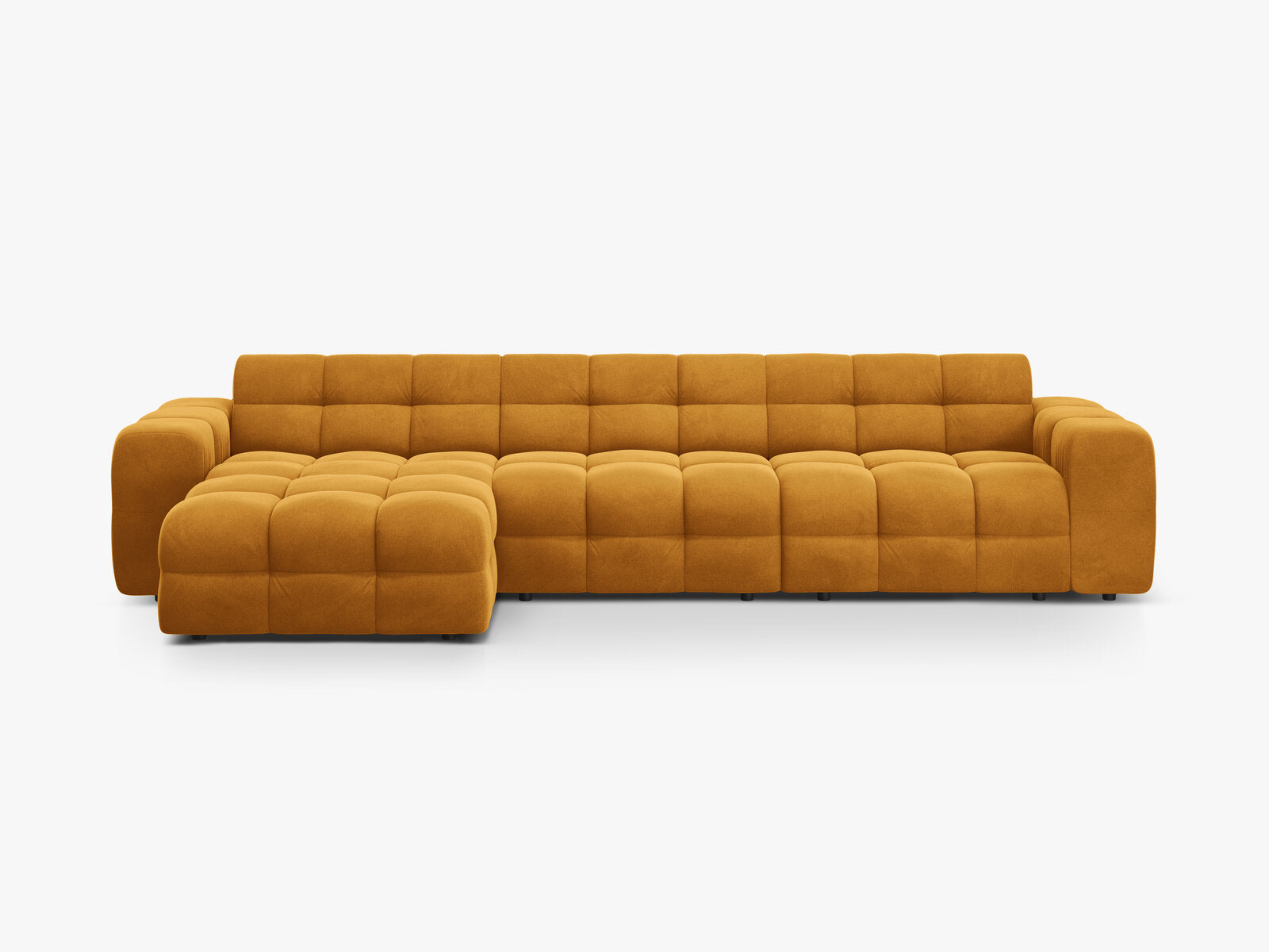 Micadoni Ecksofa Kendal 5-Sitzer Links Samt Senf