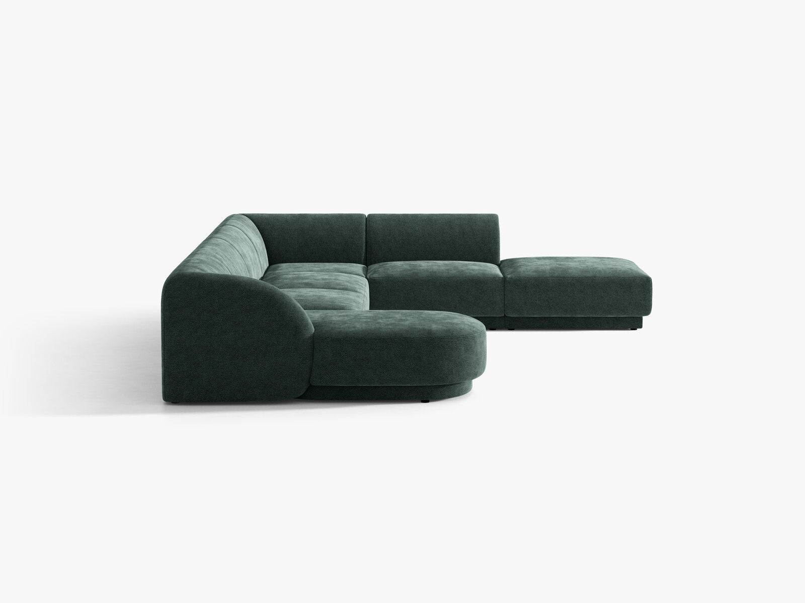 Micadoni Panorama-Ecksofa Miley 6-Sitzer Rechts Chenille Haga Petrol