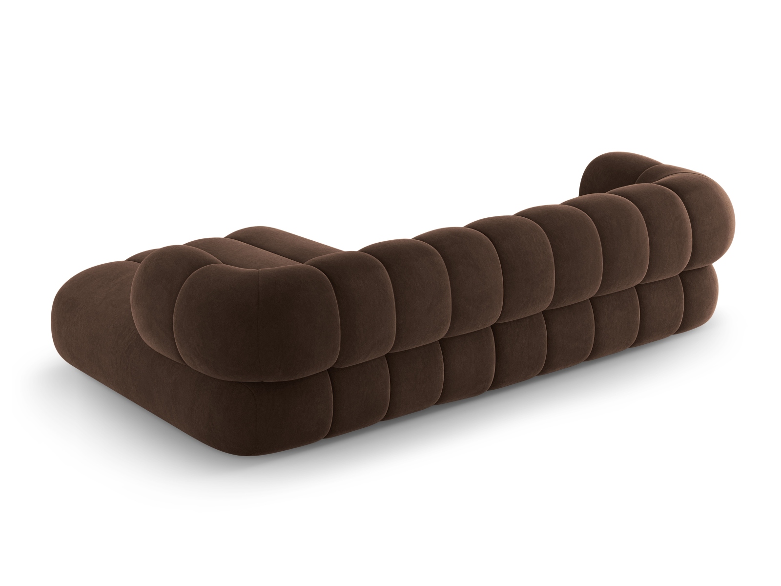 Cosmopolitan Design Ecksofa Koge 5-Sitzer Samt Vogue Schokolade Rechts