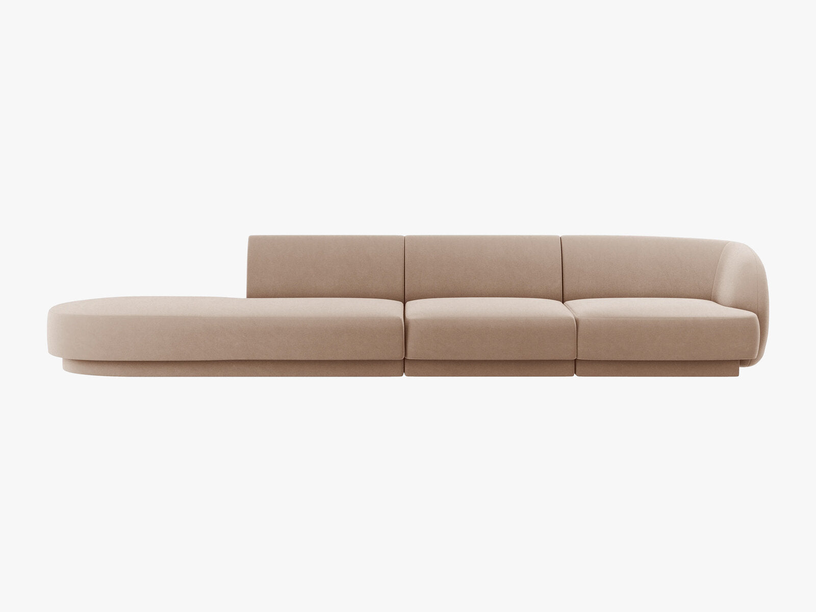 Micadoni Sofa Miley 4-Sitzer Links Samt Bluvel Cappuccino