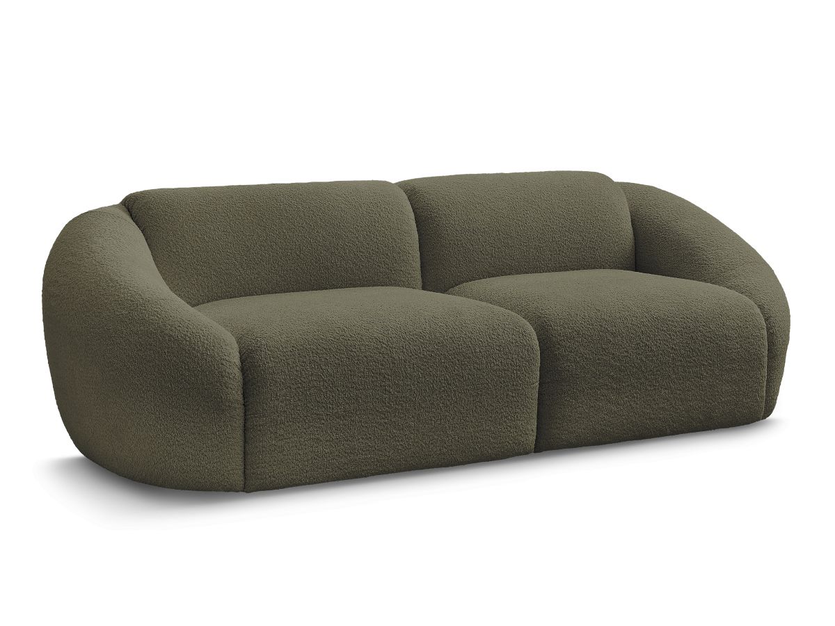 Bobochic Tina Sofa 3-Sitzer Bouclé-Stoff Grün