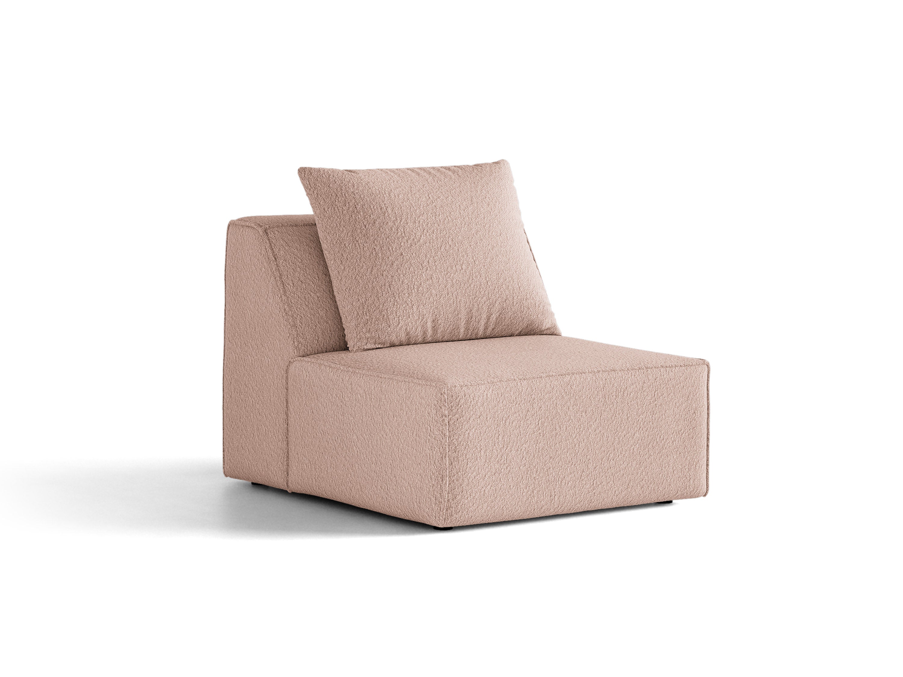 Micadoni Sessel ohne Armlehnen Jodie 1-Sitzer Boucle Baloo Puderrosa