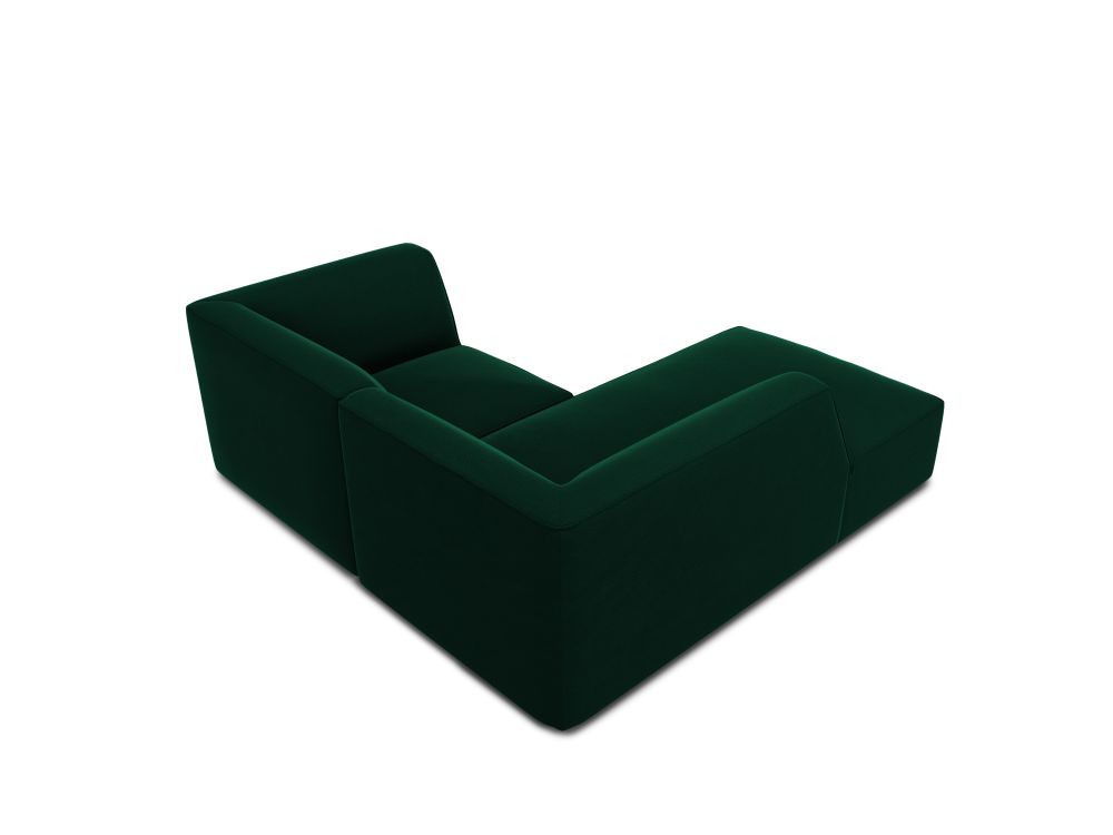 Cosmopolitan Design Ecksofa Siena 3-Sitzer Samt Salvador Flaschengrün Links