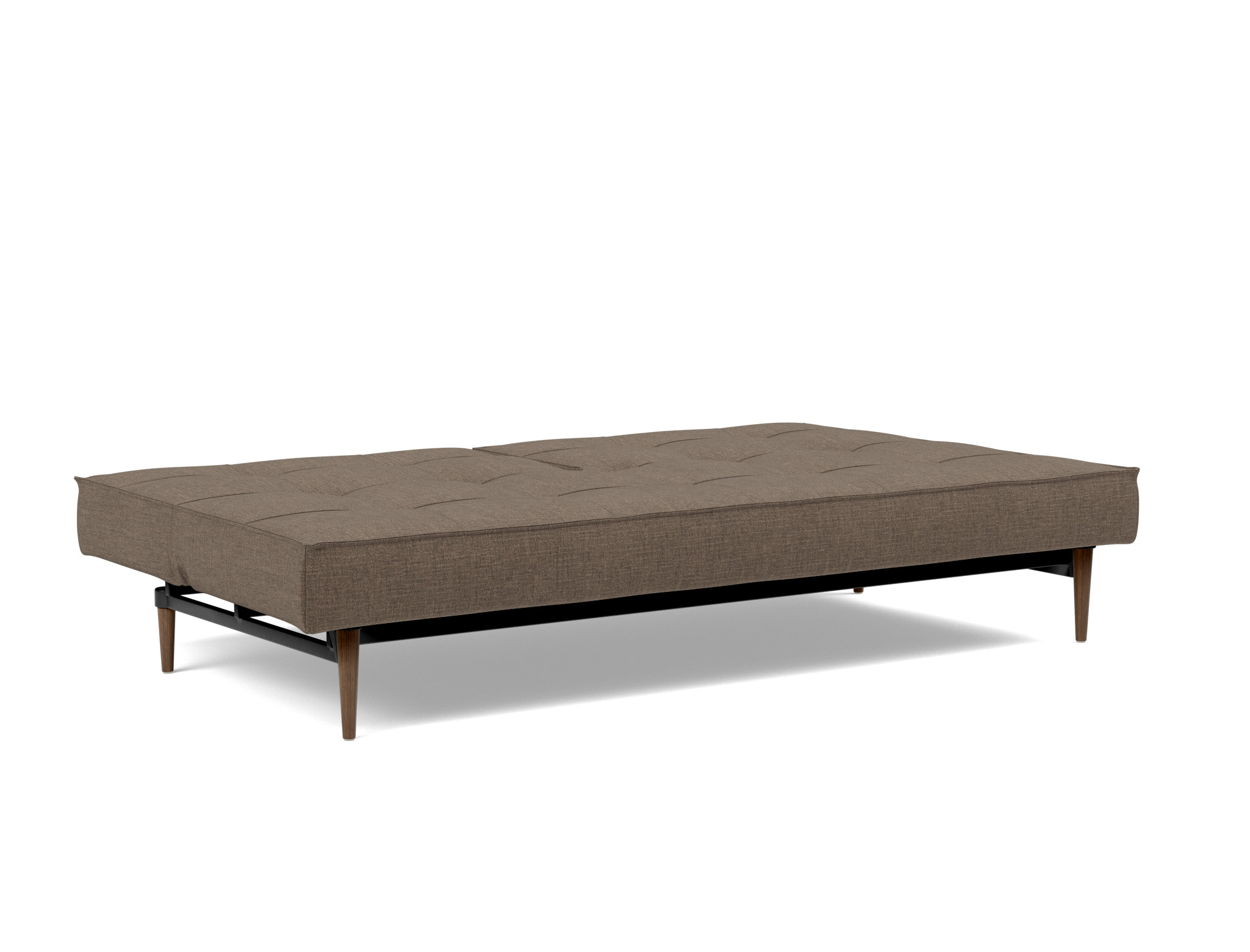 Schlafsofa Splitback Chenille Esina 411-Cedar-Brown Beine Styletto Eiche dunkel