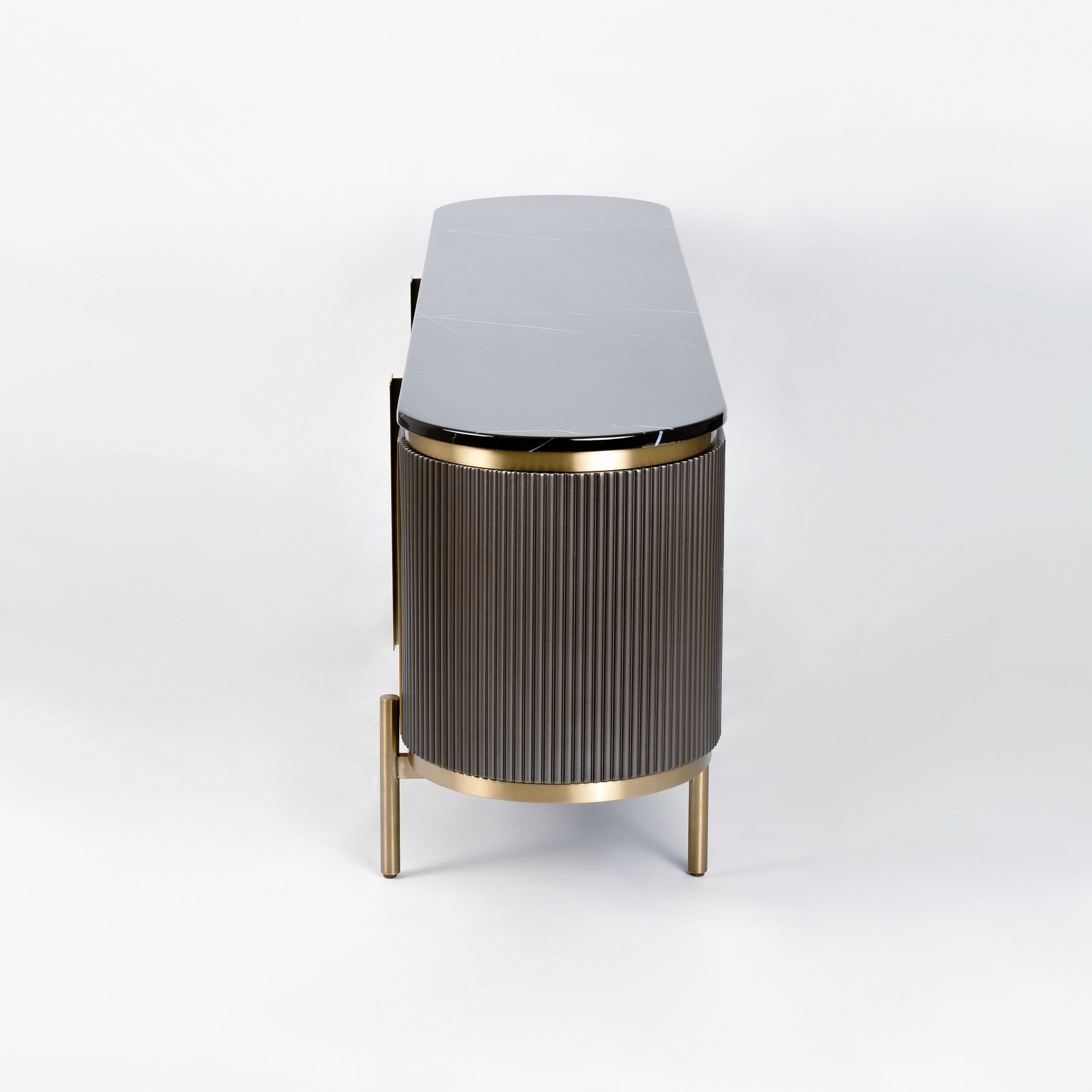Livin Hill TV-Kommode Stilig 200 × 40 × 60 cm Schwarz, Platte Marmoroptik