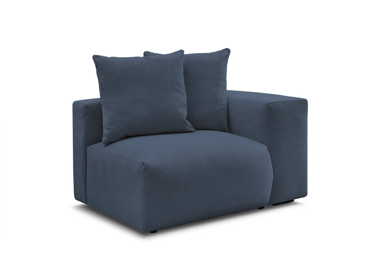 Bobochic Voltaire Sofamodul 1-Sitzer 130 × 100 cm Melange-Stoff Dunkelblau Ecke rechts