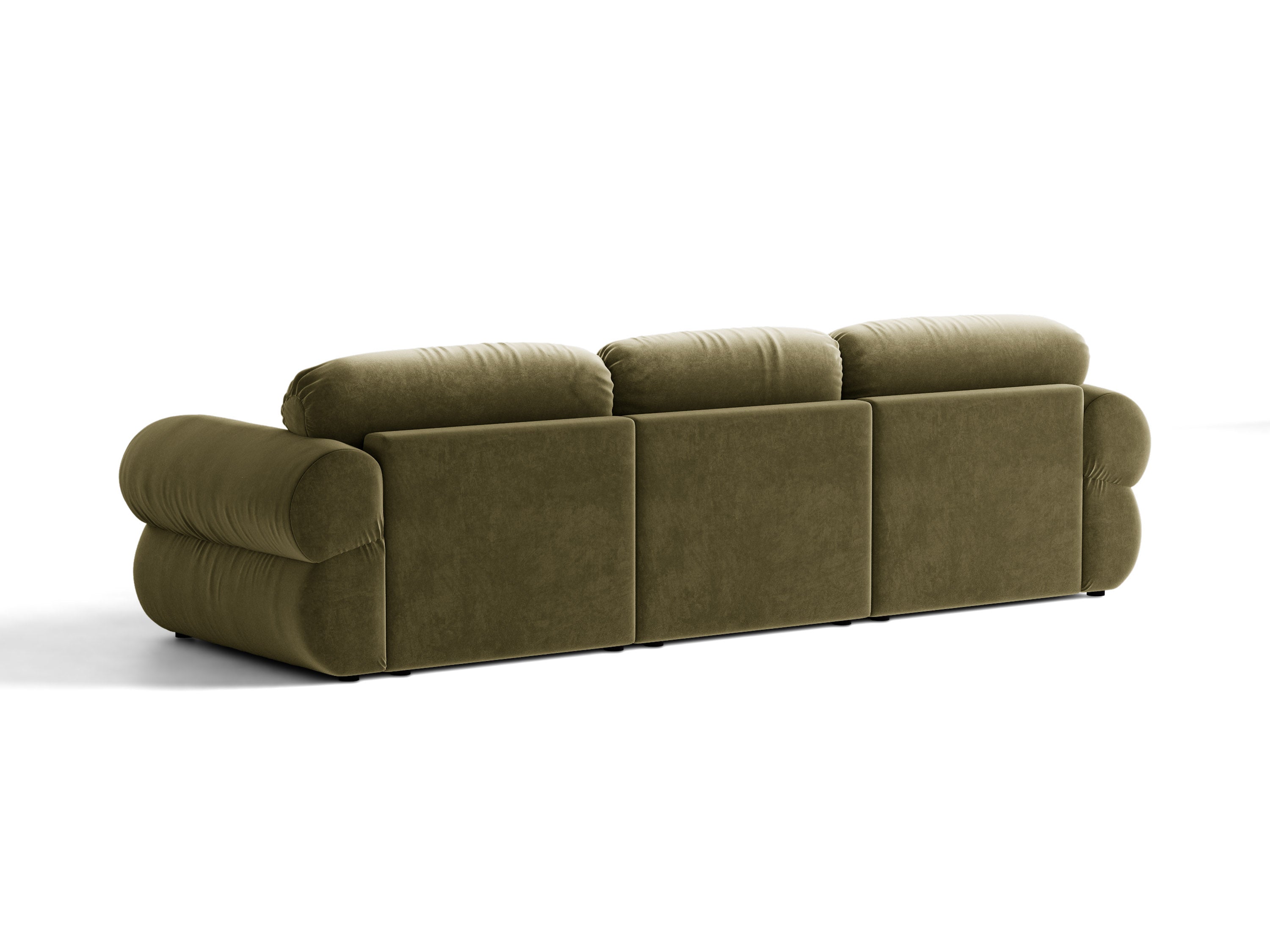 Micadoni Ophelia Ecksofa 297 cm Rechts Samt Salvador Grün