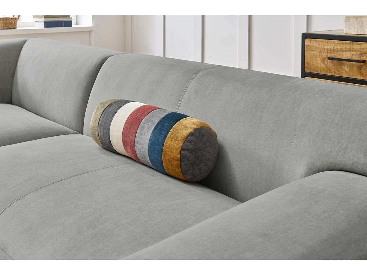 Bobochic Lavena Ecksofa 312 × 220 cm Samt Hellgrau Ecke links