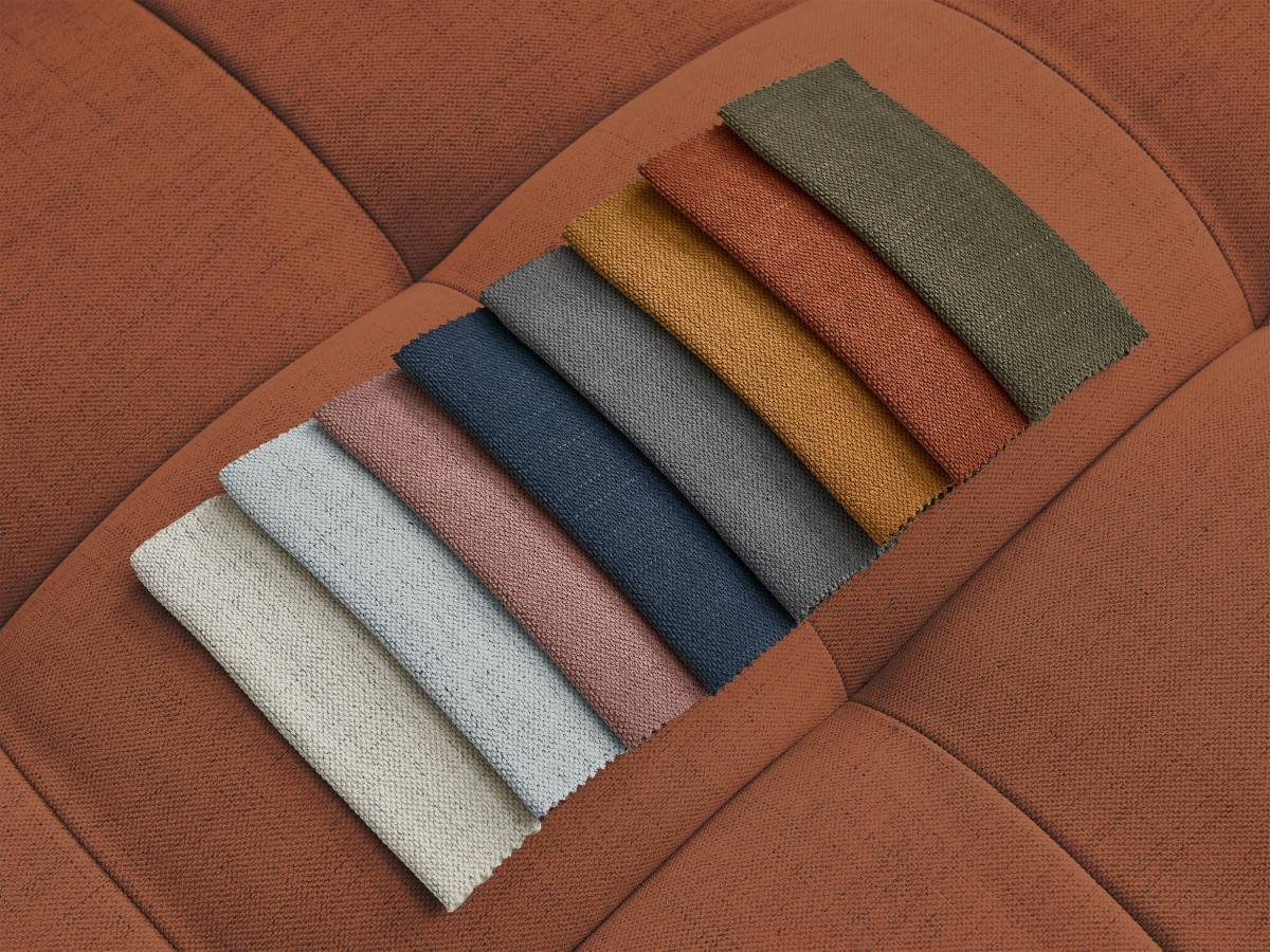 Bobochic Cloud Sofa 4-Sitzer mit Pouf Stoff Orange