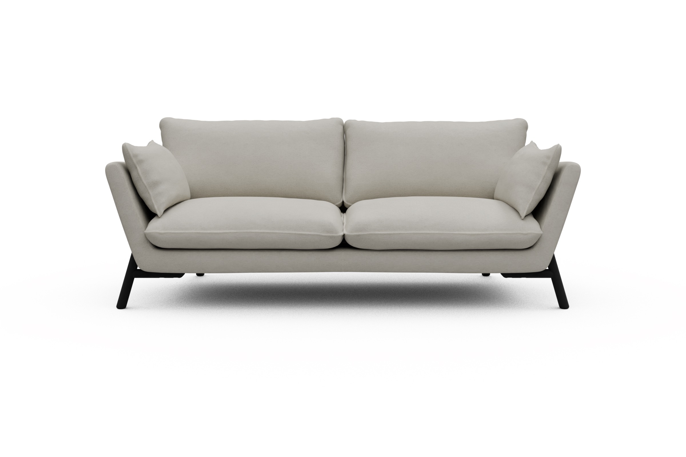 Skandi Home Sofa Emil 3-Sitzer Beinfarbe Eiche Schwarz Denari-Clean-Beige moebelfaktor