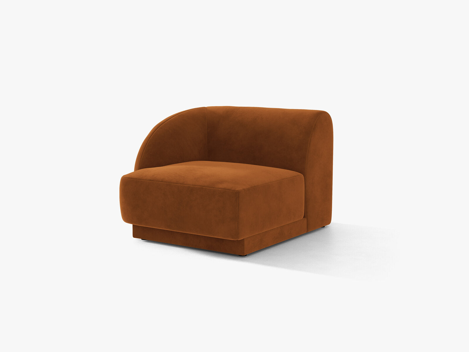 Micadoni Eckmodul Miley 1-Sitzer Samt Bluvel Terrakotta Links