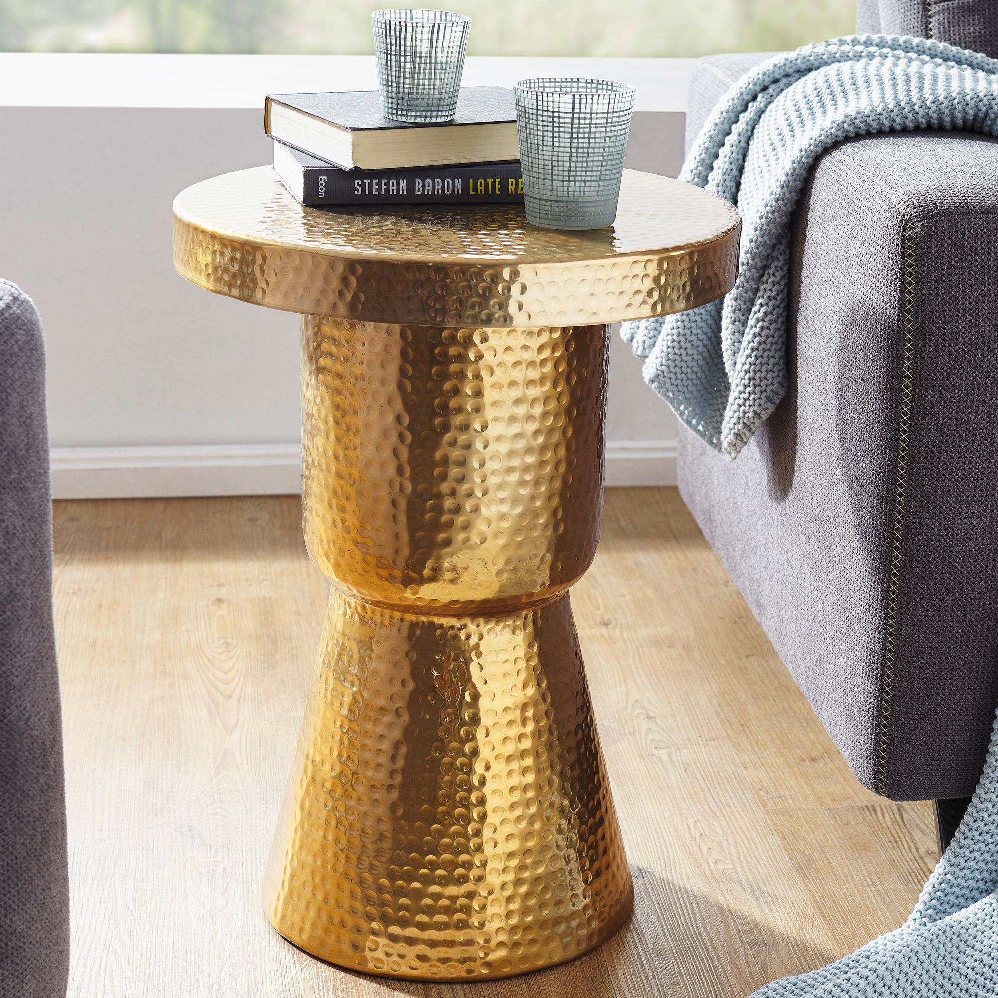 Beistelltisch Aakirkeby Aluminium Gold Ø 43 cm