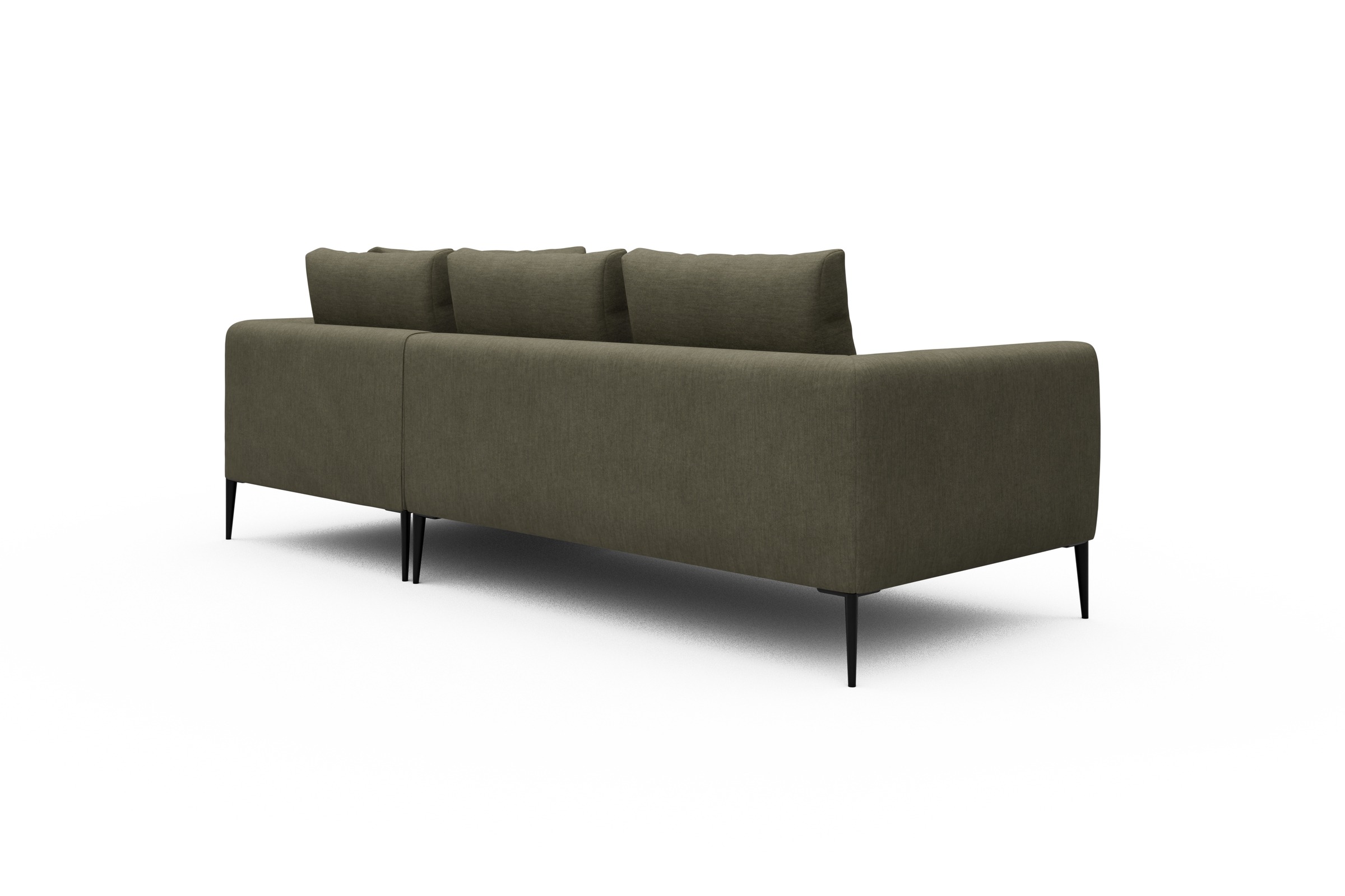 Ecksofa Paul Relax-Ecke rechts mit 2-Sitzer Vivus-Dusty-Olive