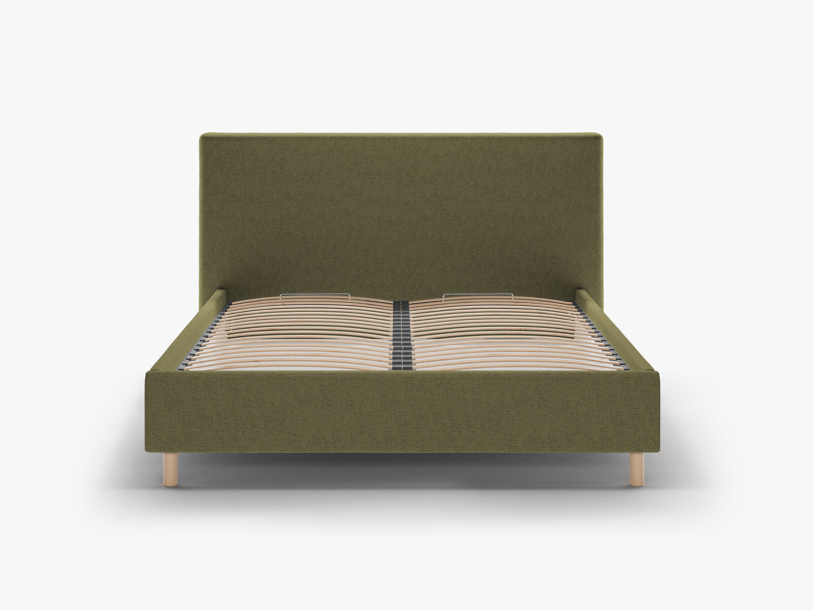 Micadoni Stauraumbett mit Kopfteil Eloise Strukturierter Stoff Moly Grün 180x200