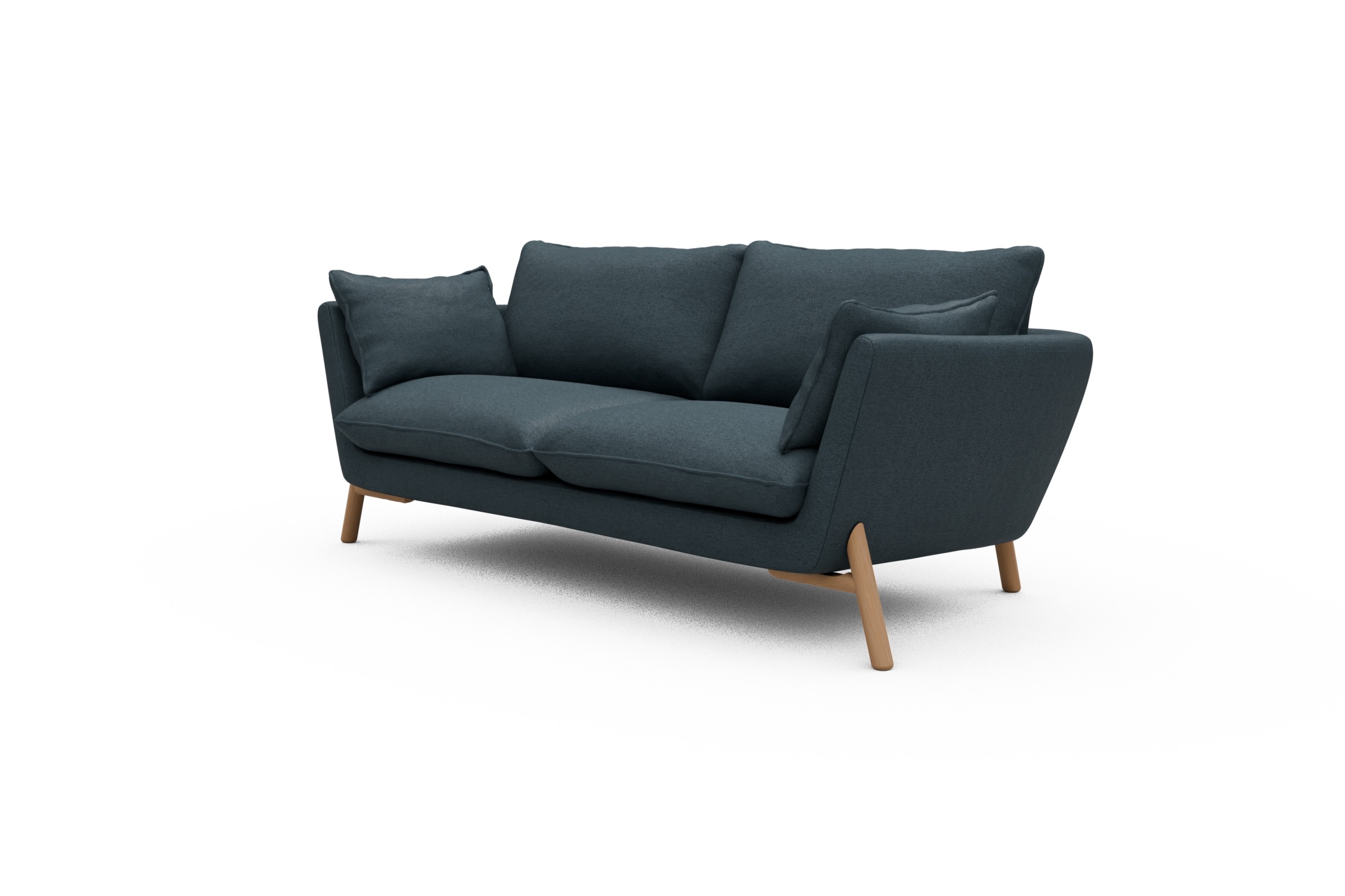 Sofa Emil 2-Sitzer Beinfarbe Eiche Natur Denari-Royal-Blue