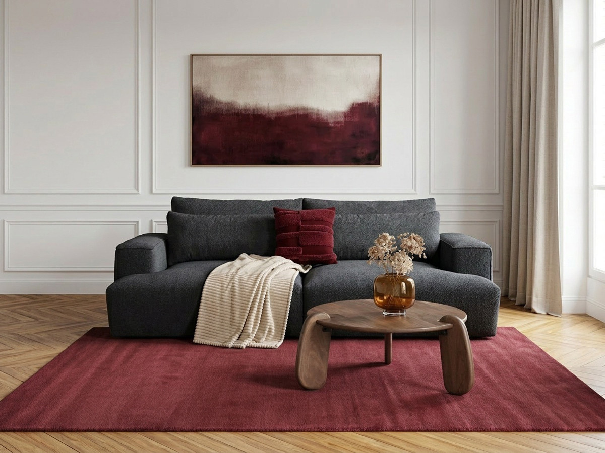 Bobochic Twiny Sofa 3-Sitzer Stoff Dunkelgrau