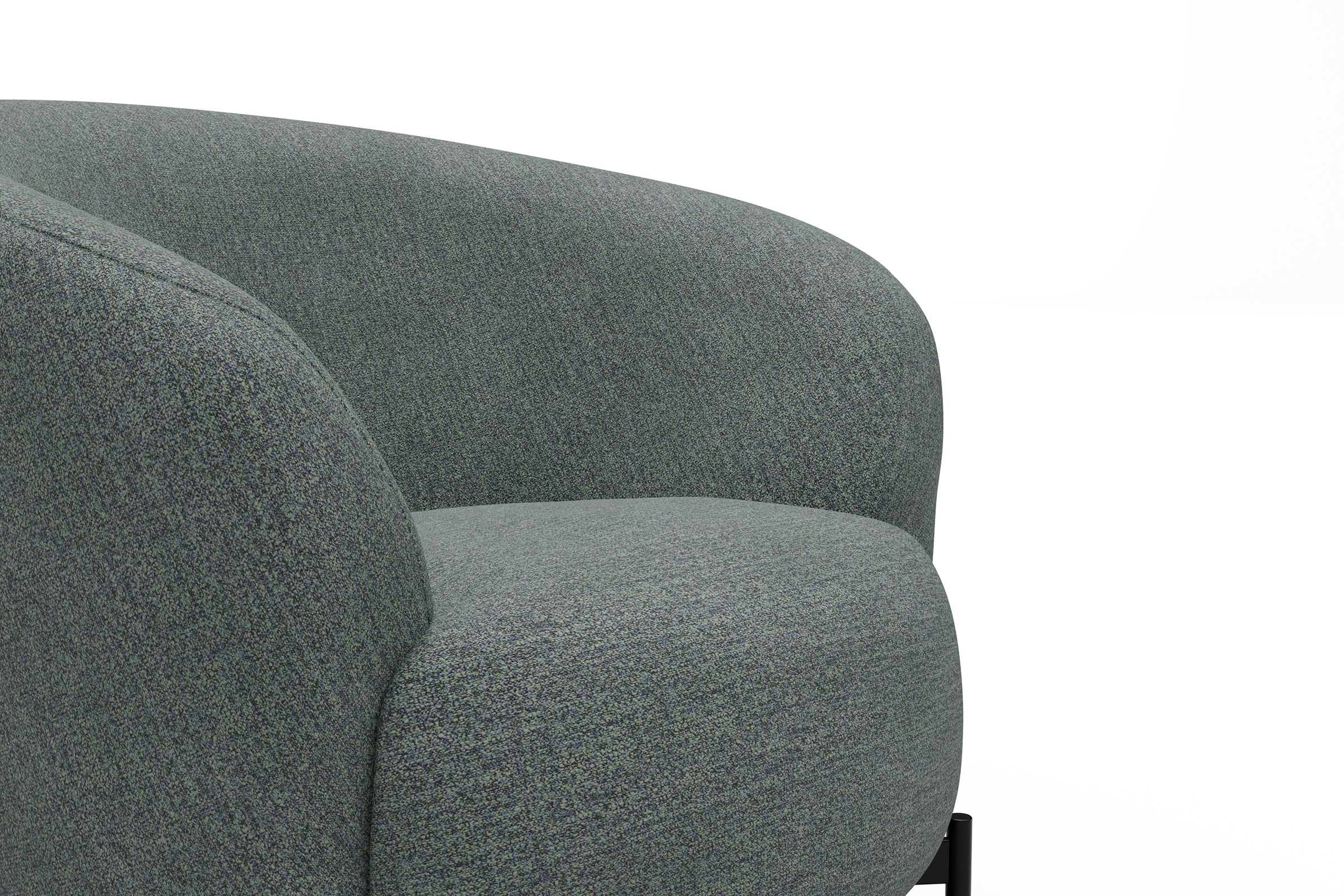 Sessel Ronda X-Metallgestell Schwarz Carreno-Ice-Blue