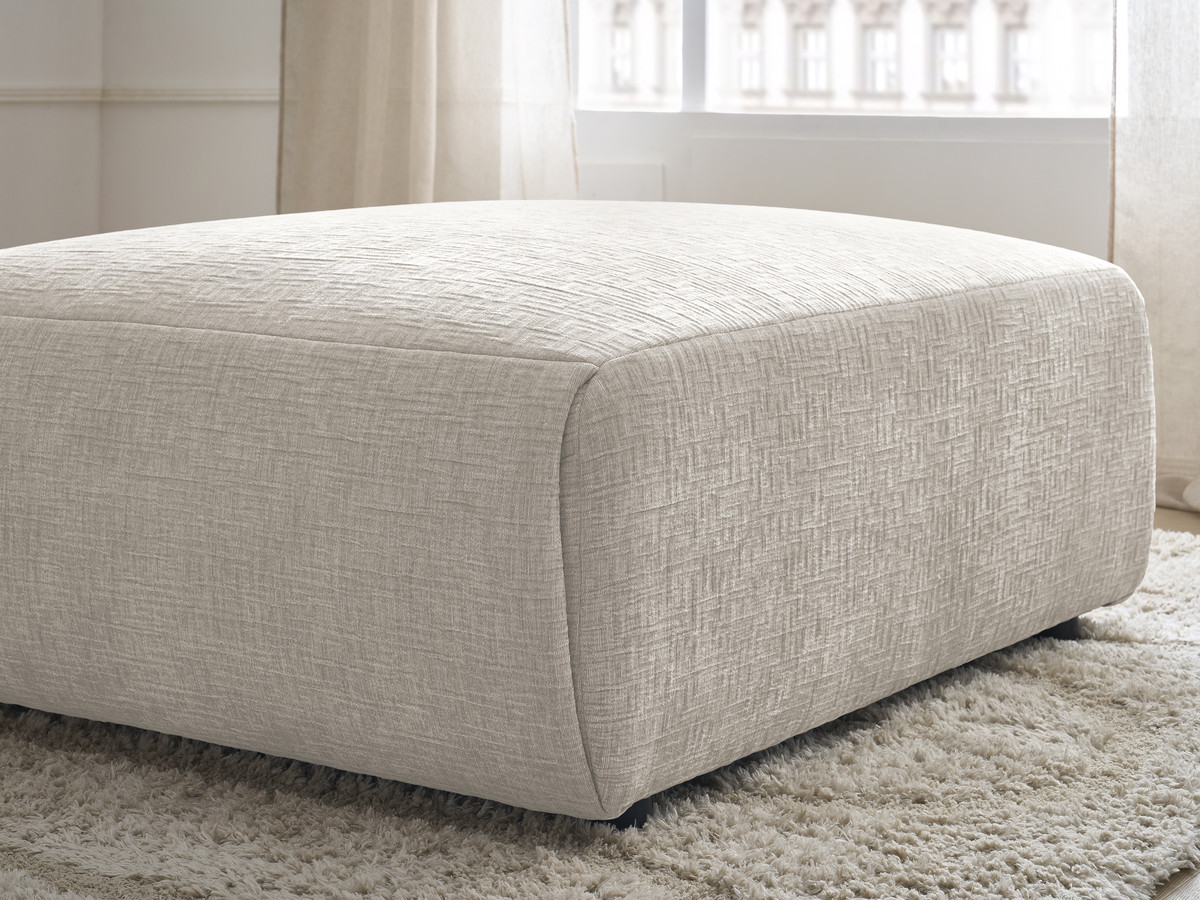Bobochic Jana Pouf 94 × 114 cm Strukturstoff Beige