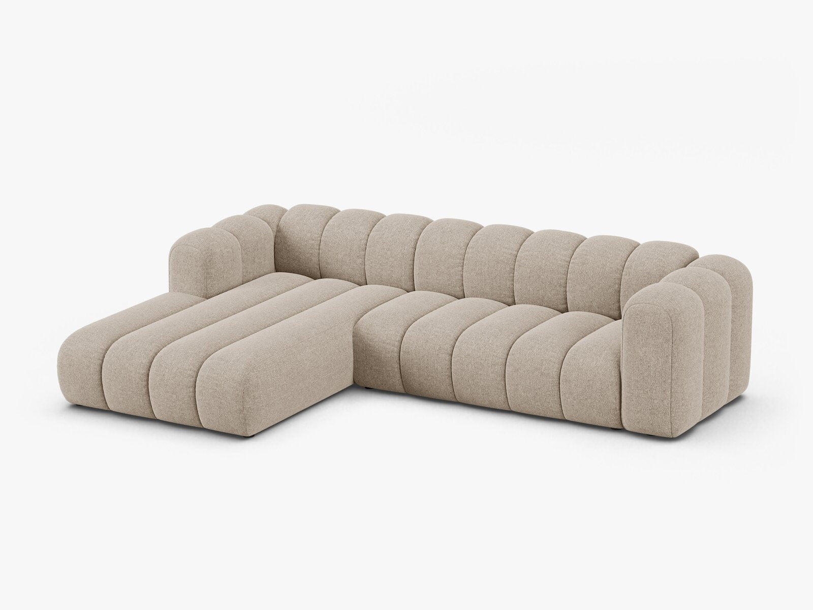 Micadoni Modulares Ecksofa Lupine 4-Sitzer Links Chenille Eden Dunkelbeige
