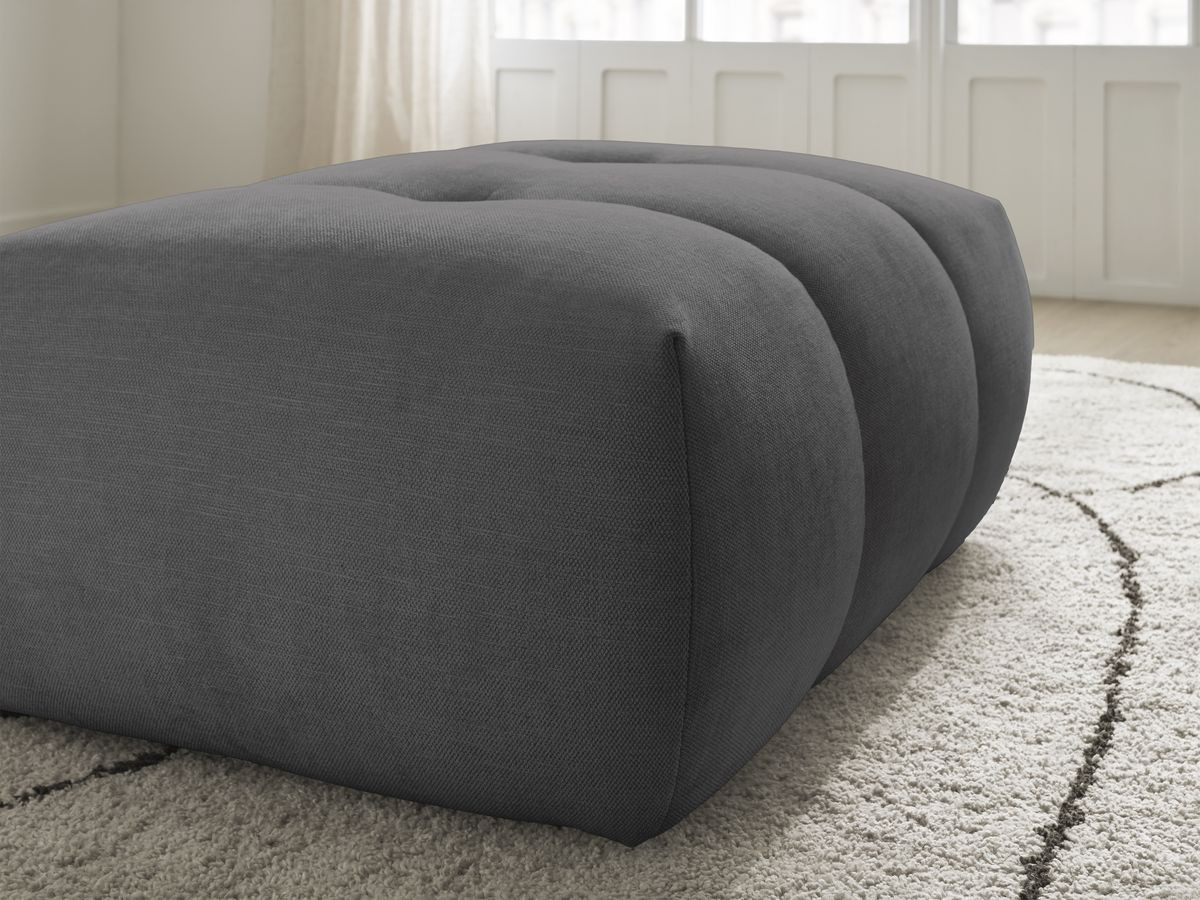 Bobochic Fuji Pouf Stoff Dunkelgrau