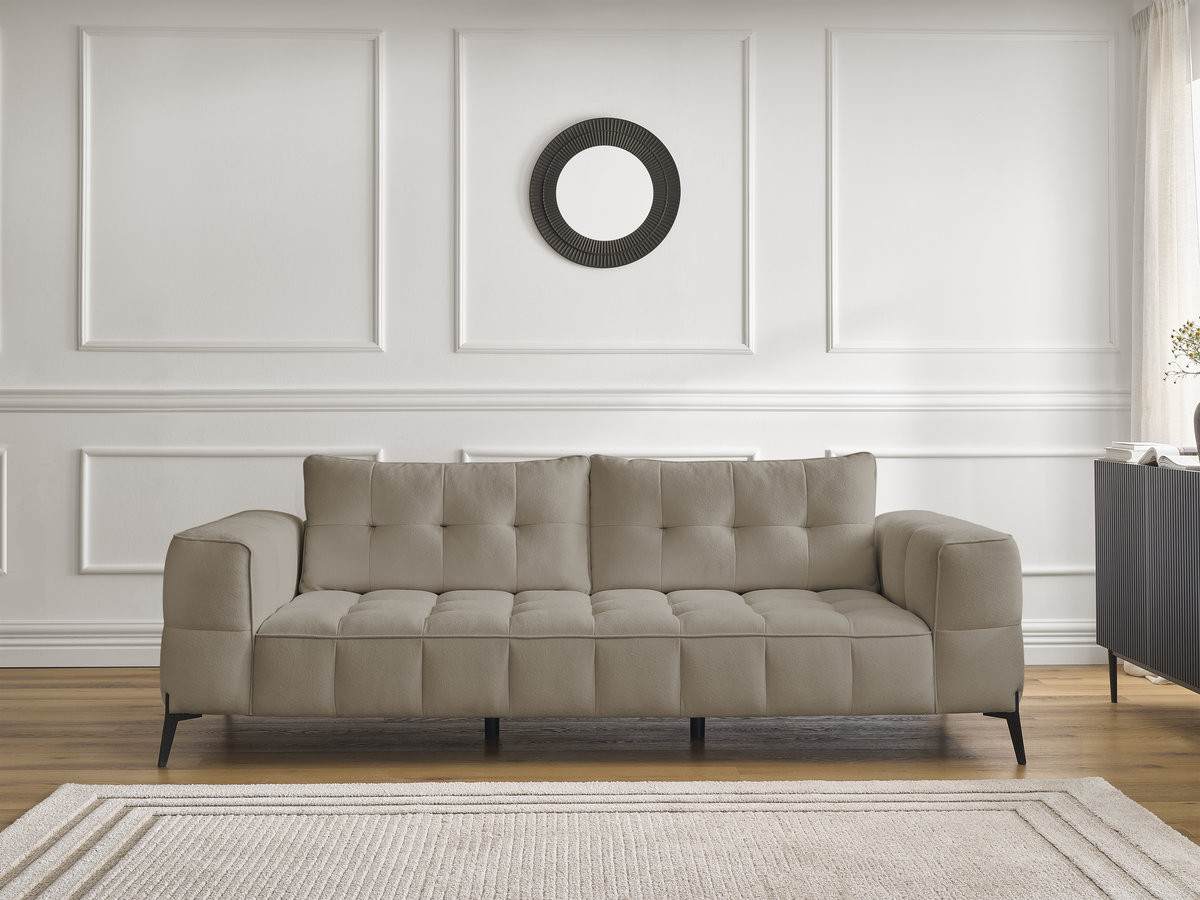 Bobochic Anis Sofa 3-Sitzer Strukturstoff Taupe