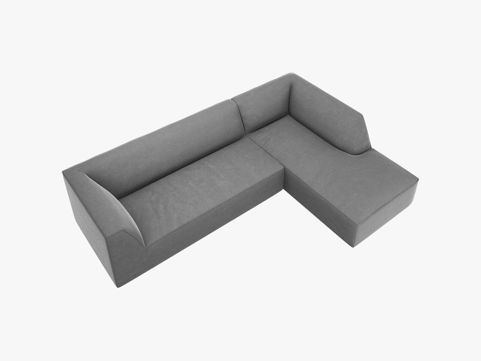 Micadoni 4-Sitzer Modular Sofa Ruby Rechts Samt Salvador Grau