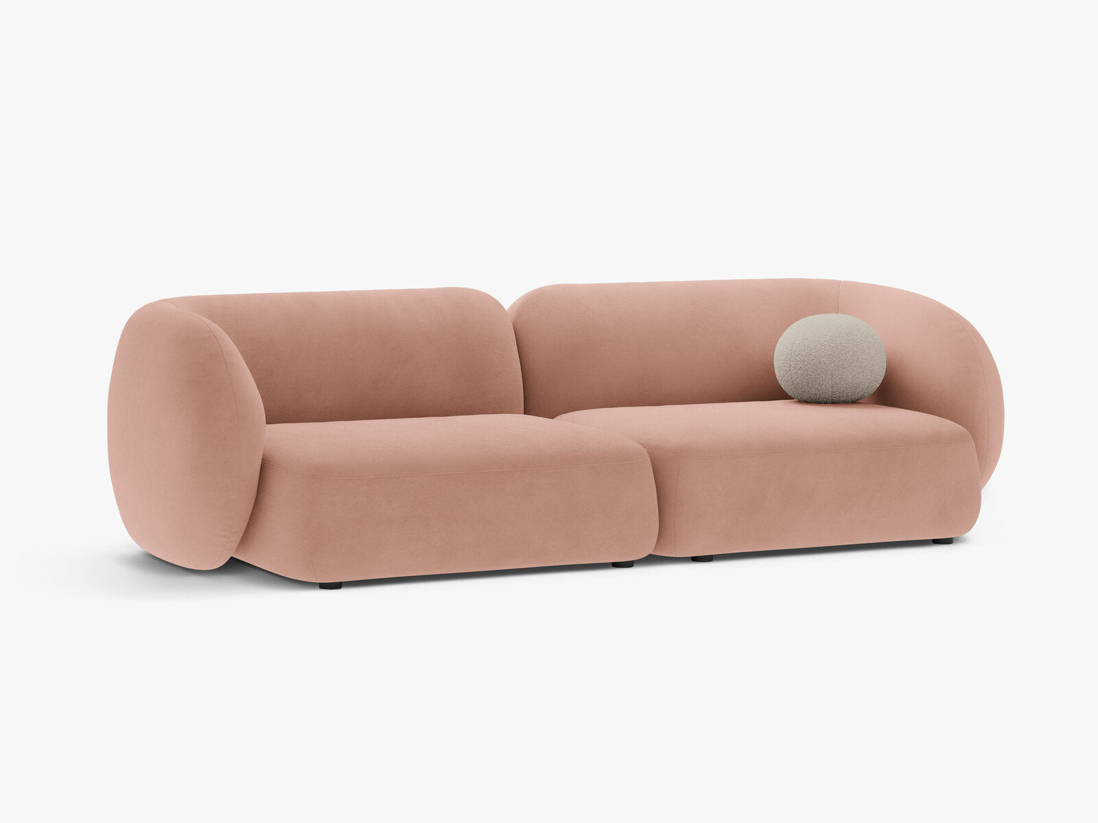 Micadoni Sofa Kate 4-Sitzer Samt Rosa