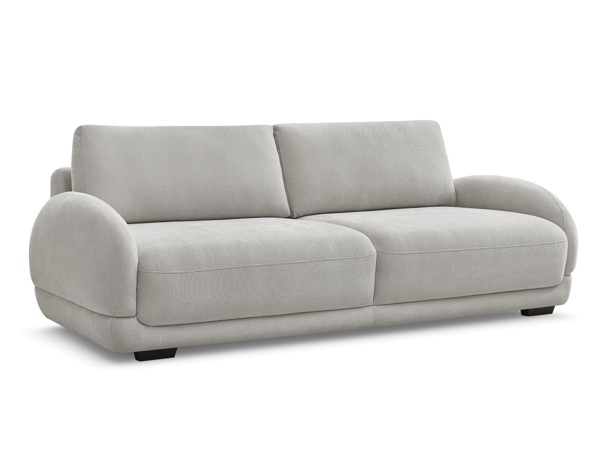 Bobochic Monica Schlafsofa 3-Sitzer mit Bettkasten Stoff Hellgrau