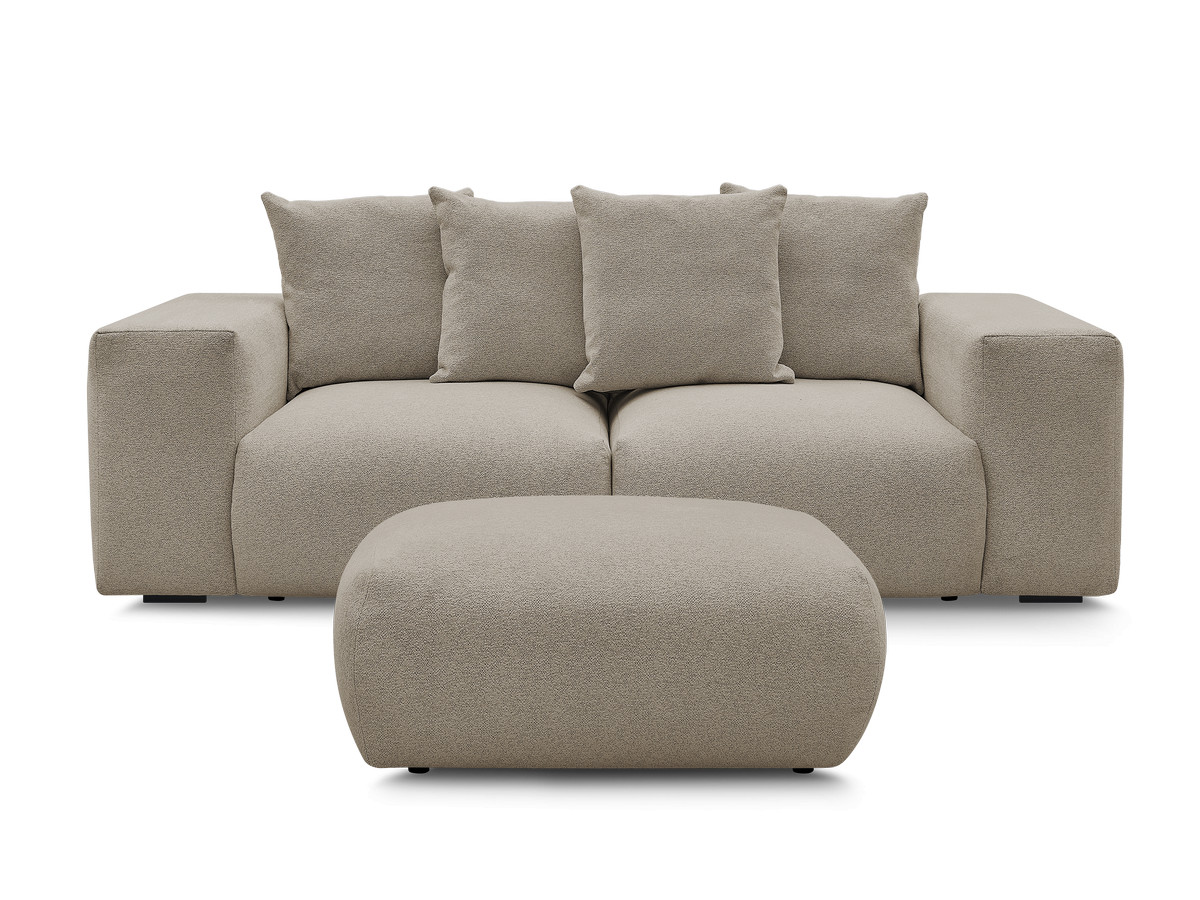 Bobochic Voltaire Sofa 4-Sitzer mit Pouf 248 × 100 cm Melange-Stoff Taupe
