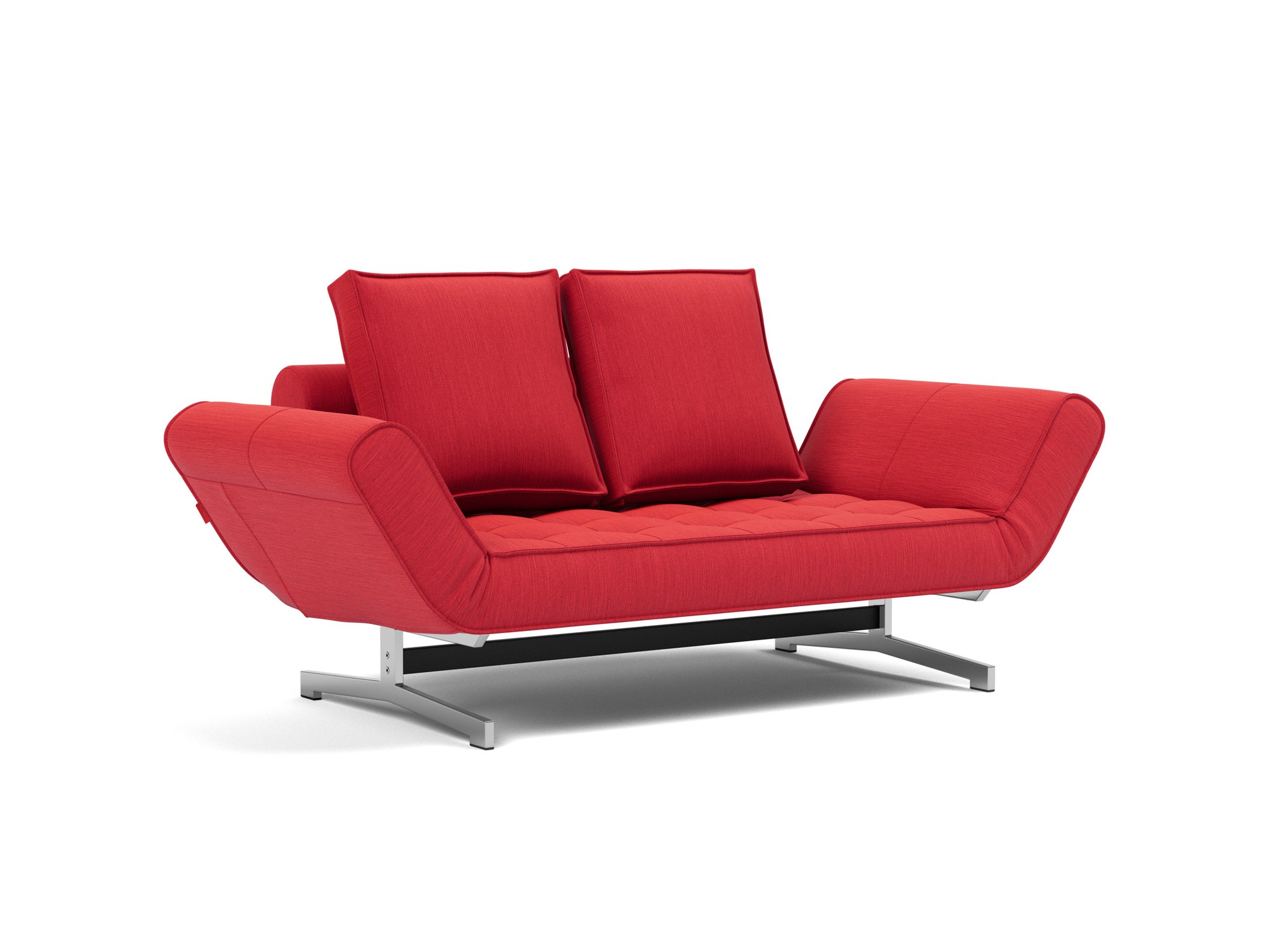 Tagesbett Ghia Flachgewebe Elegance 511-Red Beine Chrom