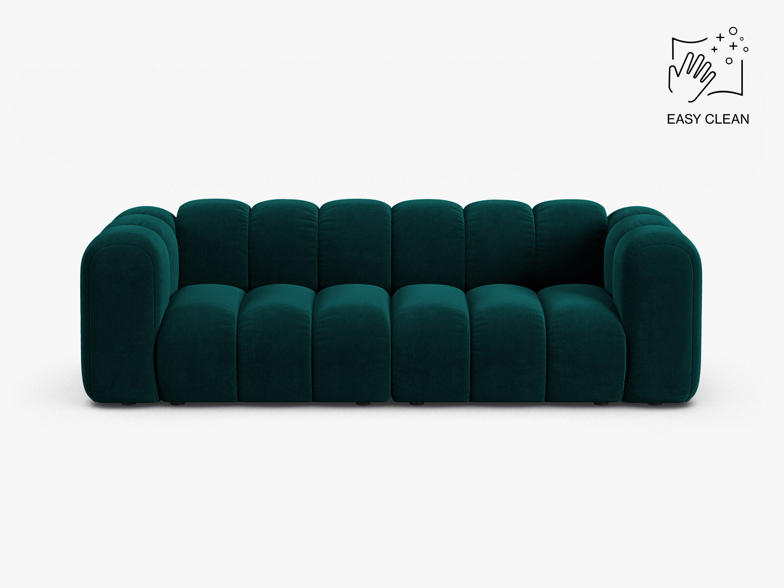 Micadoni Sofa Lupine 3-Sitzer Samt Venus Dunkel Petrol
