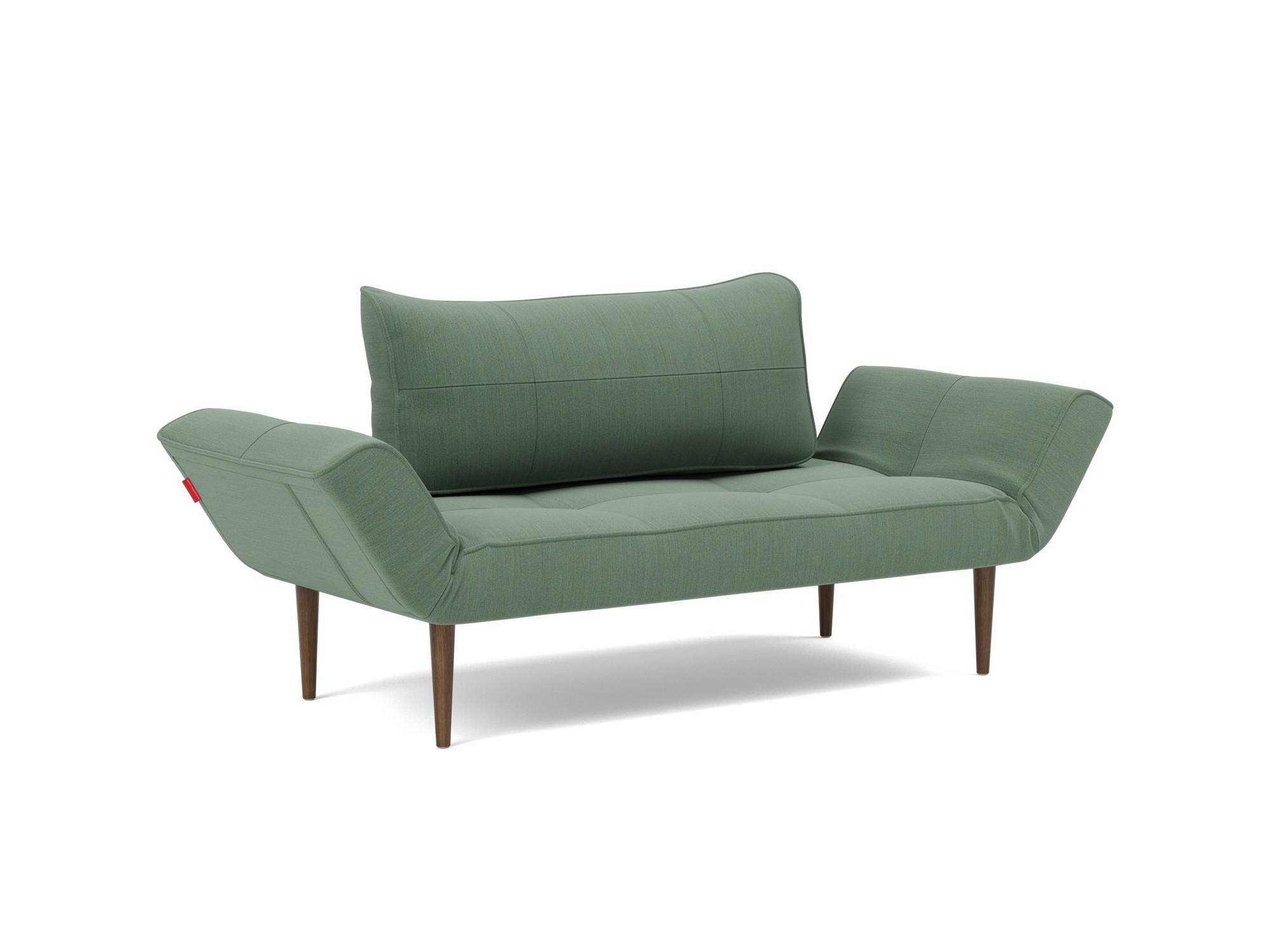 Tagesbett Zeal Flachgewebe Elegance 518-Green Beine Styletto Eiche dunkel